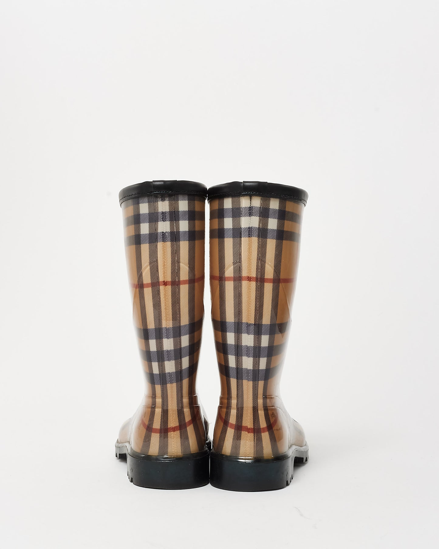 Burberry Nova Check Rubber Mid Calf Rain Boots - 40