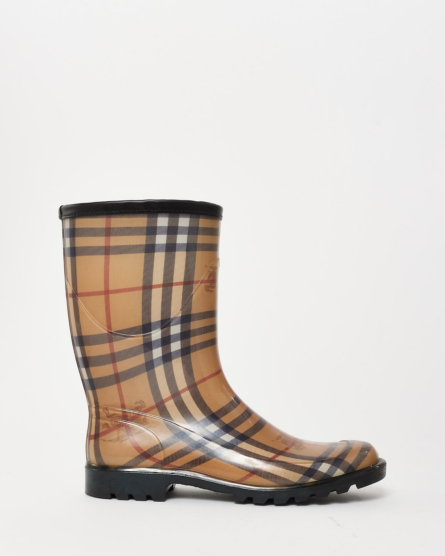 Burberry Nova Check Rubber Mid Calf Rain Boots - 40