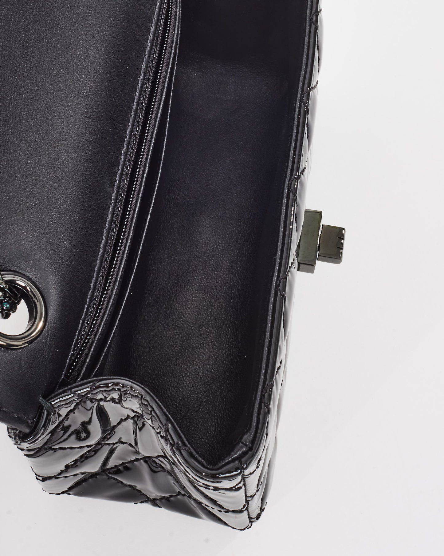 Chanel Black Quilted Patent Leather 2.55 Reissue So Black Mini Flap Bag