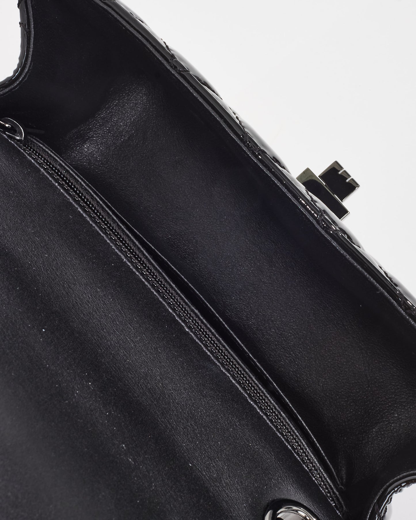 Chanel Black Quilted Patent Leather 2.55 Reissue So Black Mini Flap Bag