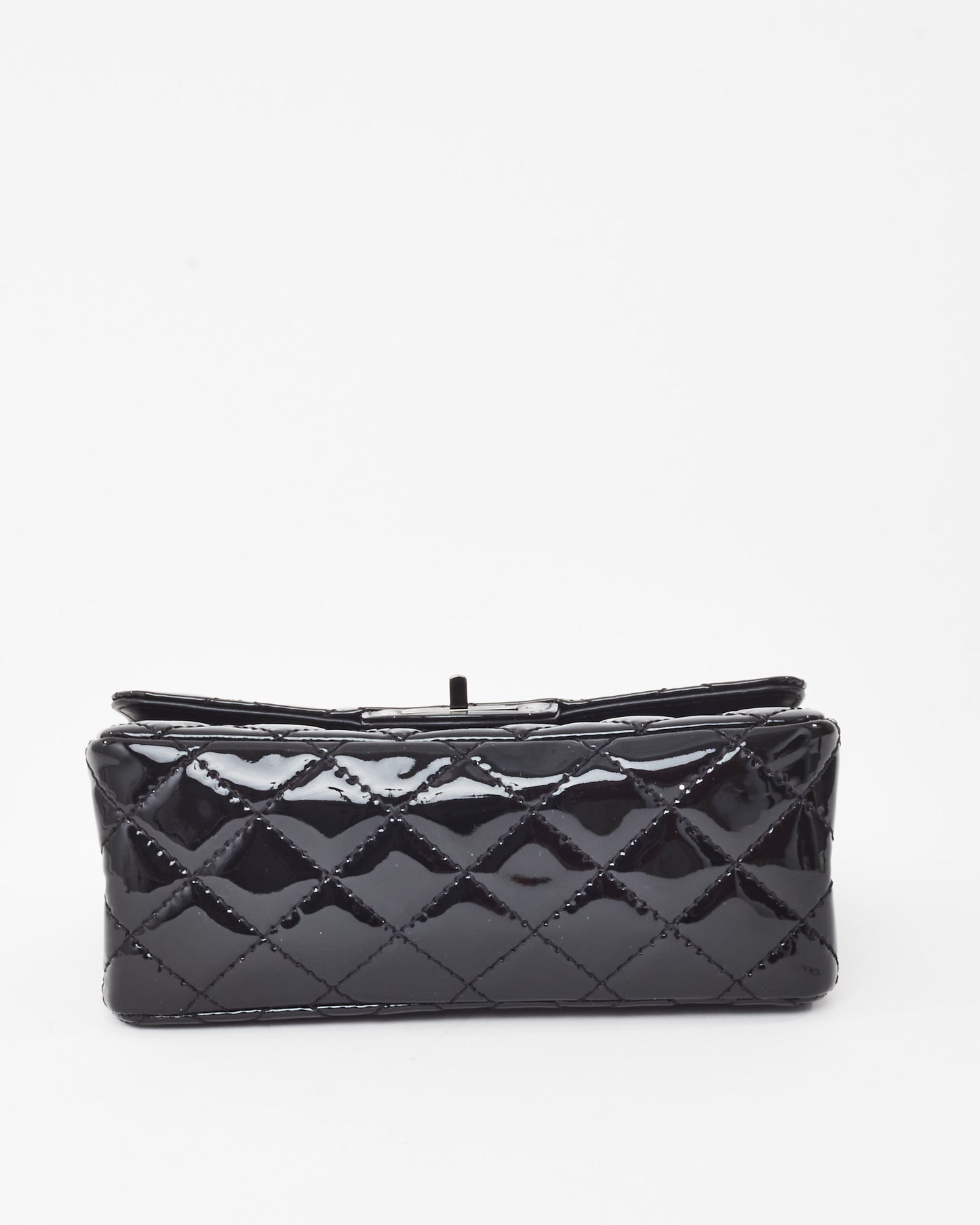 Chanel Black Quilted Patent Leather 2.55 Reissue So Black Mini Flap Bag
