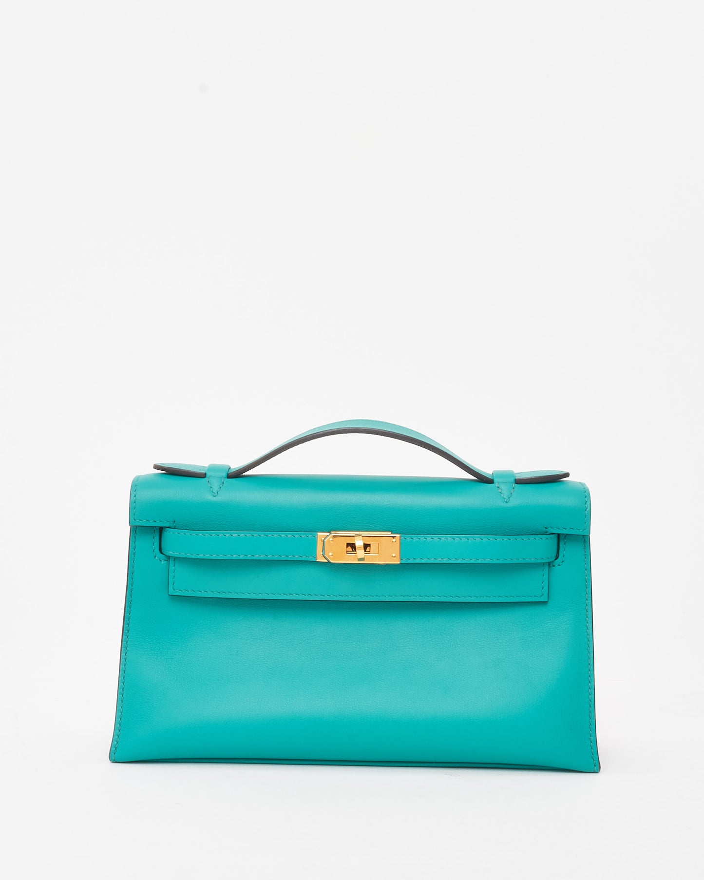 Hermès Blue Paon Swift Leather Kelly Pochette GHW