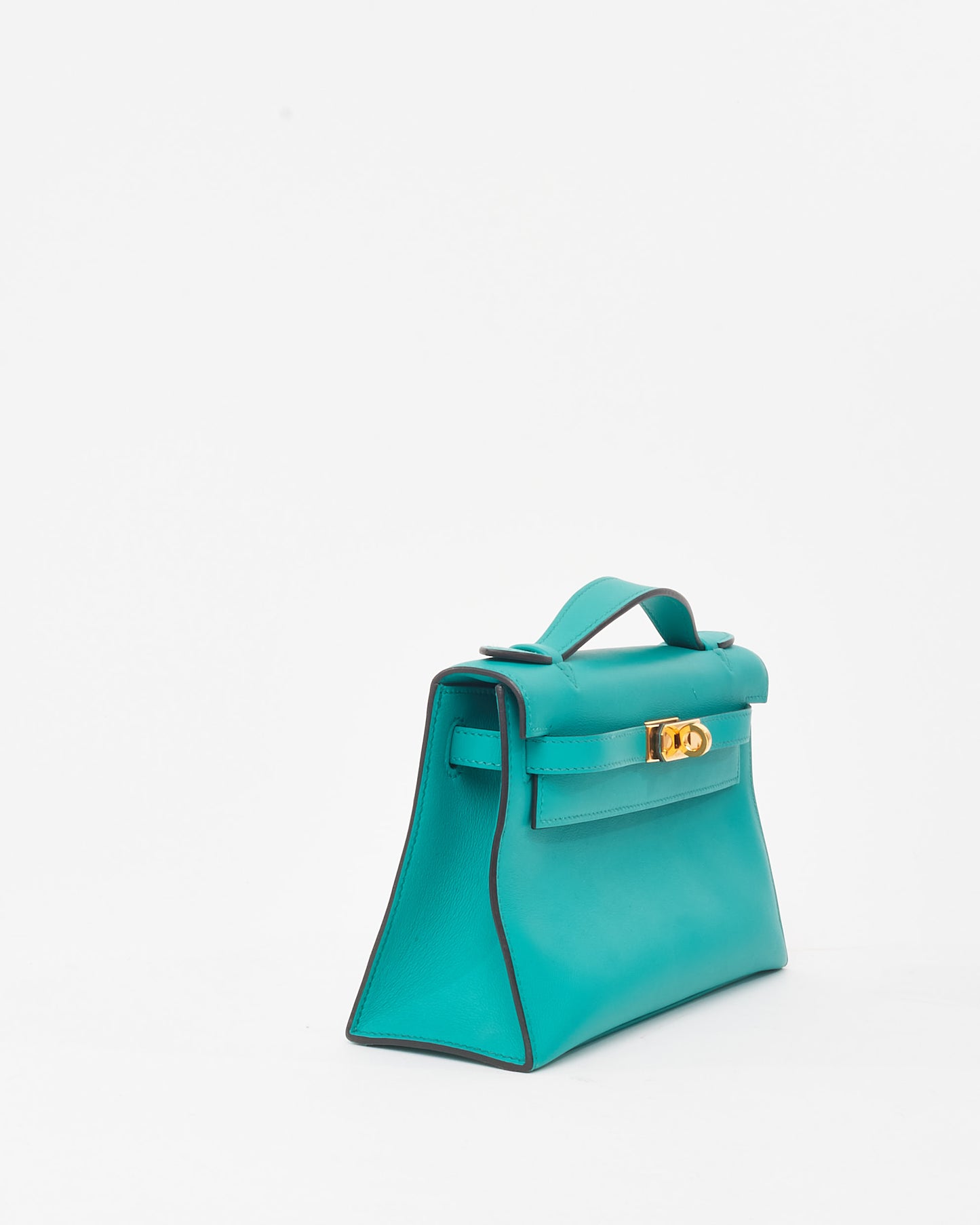 Hermès Blue Paon Swift Leather Kelly Pochette GHW