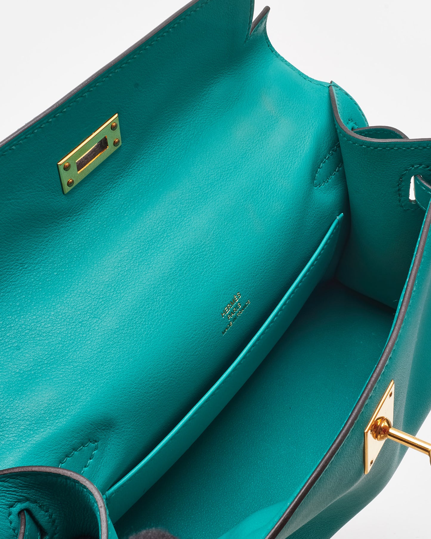 Hermès Blue Paon Swift Leather Kelly Pochette GHW