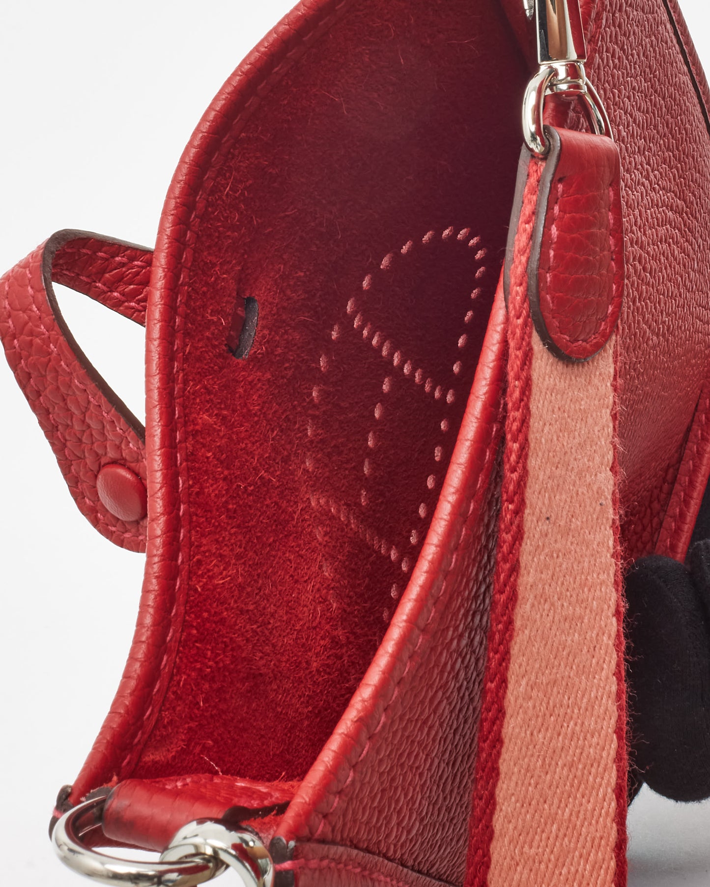 Hermès Red Clemence Leather Mini Evelyne (TPM) Crossbody PHW