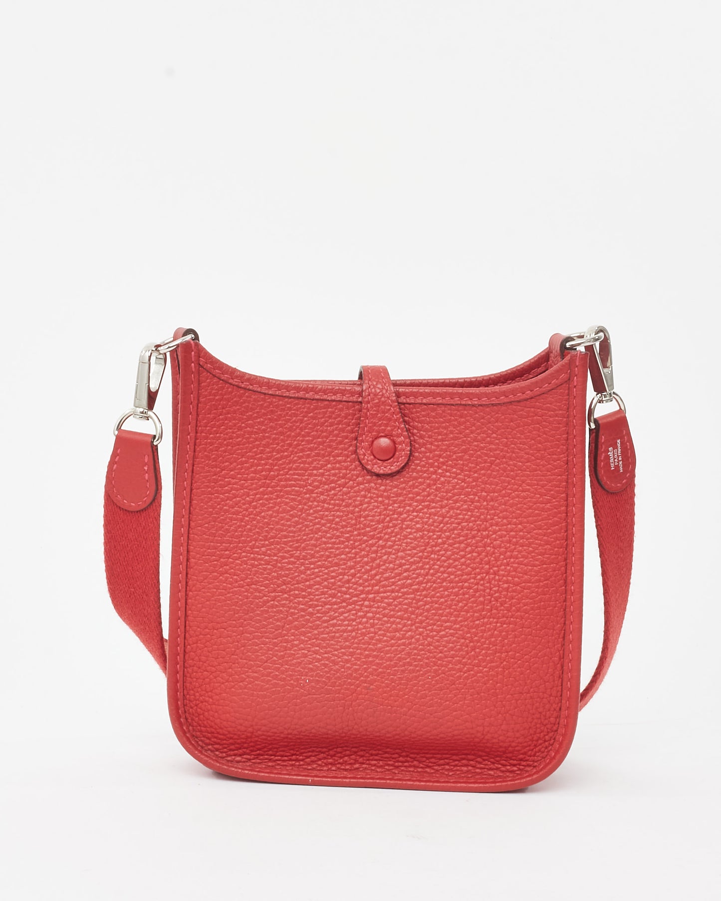 Hermès Red Clemence Leather Mini Evelyne (TPM) Crossbody PHW