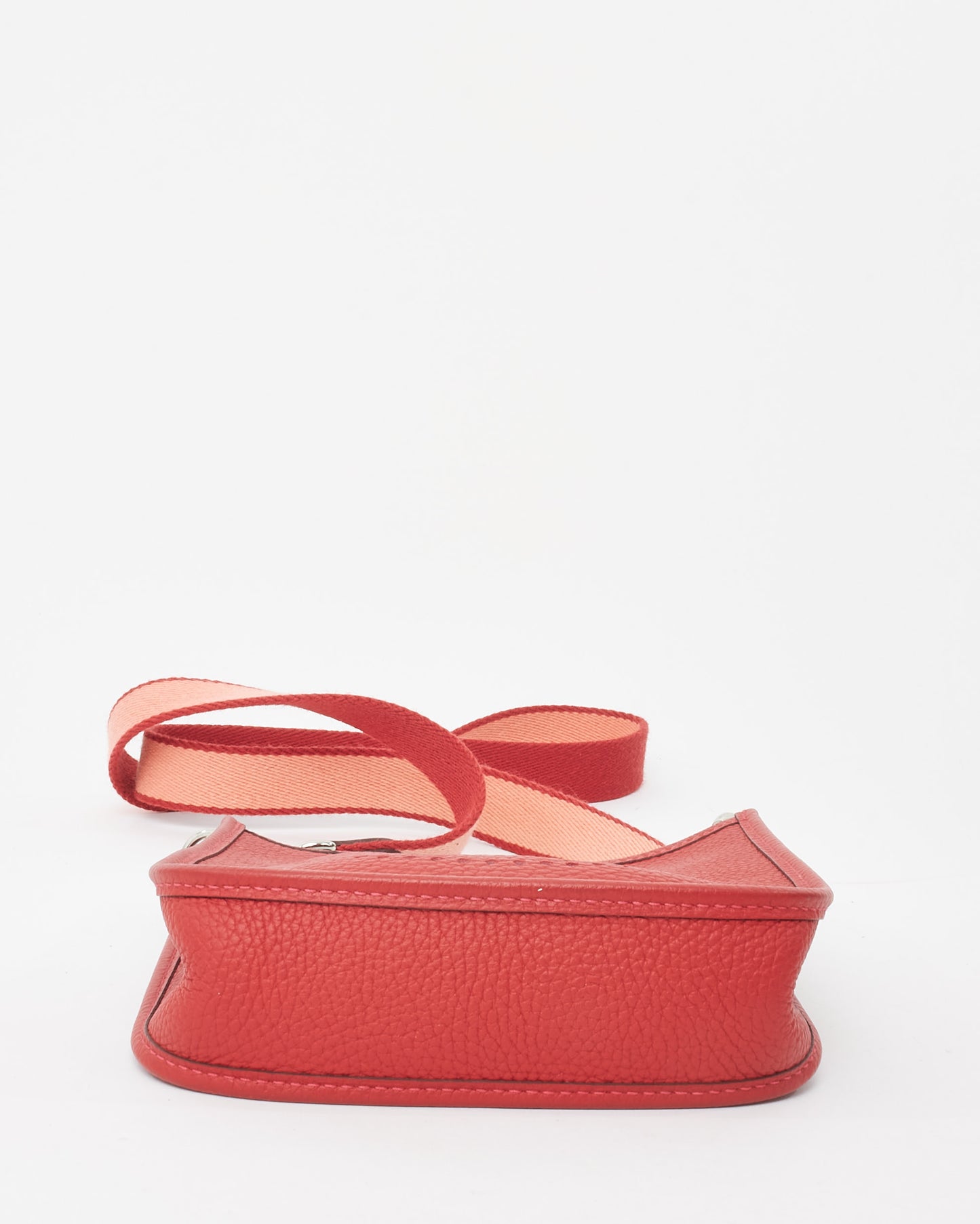 Hermès Red Clemence Leather Mini Evelyne (TPM) Crossbody PHW