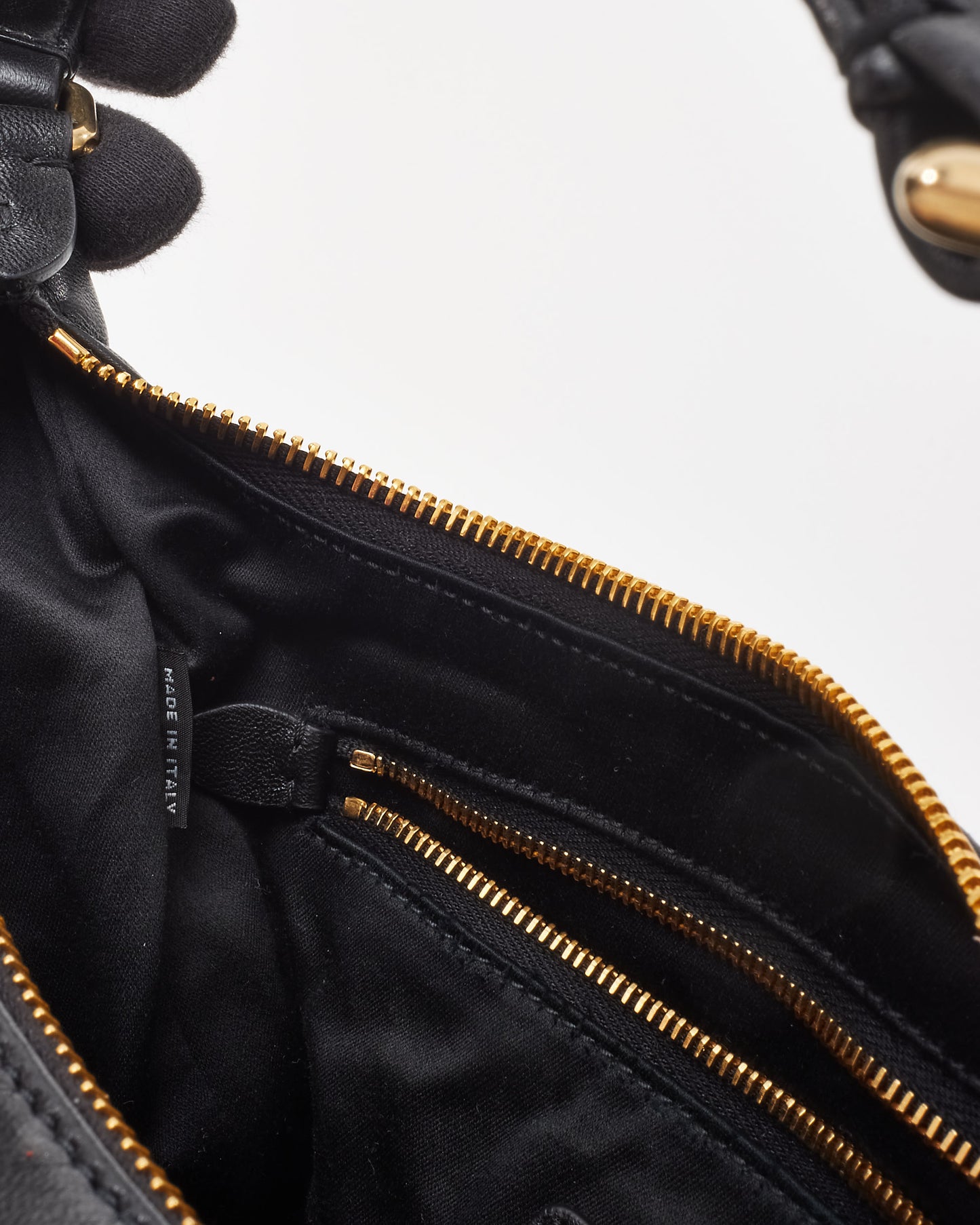 Miu Miu Black Nappa Leather Pocket Shoulder Bag