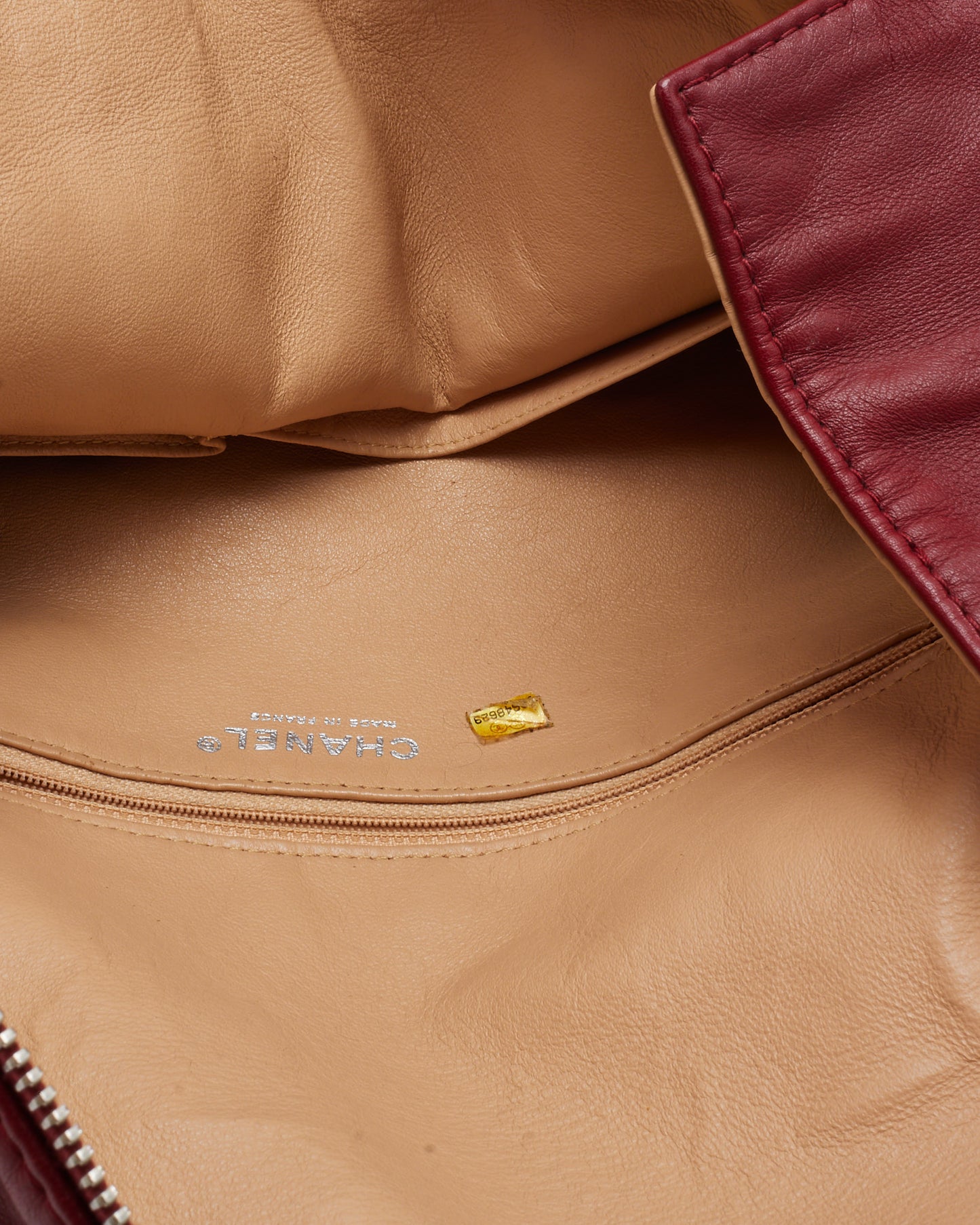 Chanel Red Smooth Calfskin Leather CC Logo Luxe Ligne Large Tote Bag