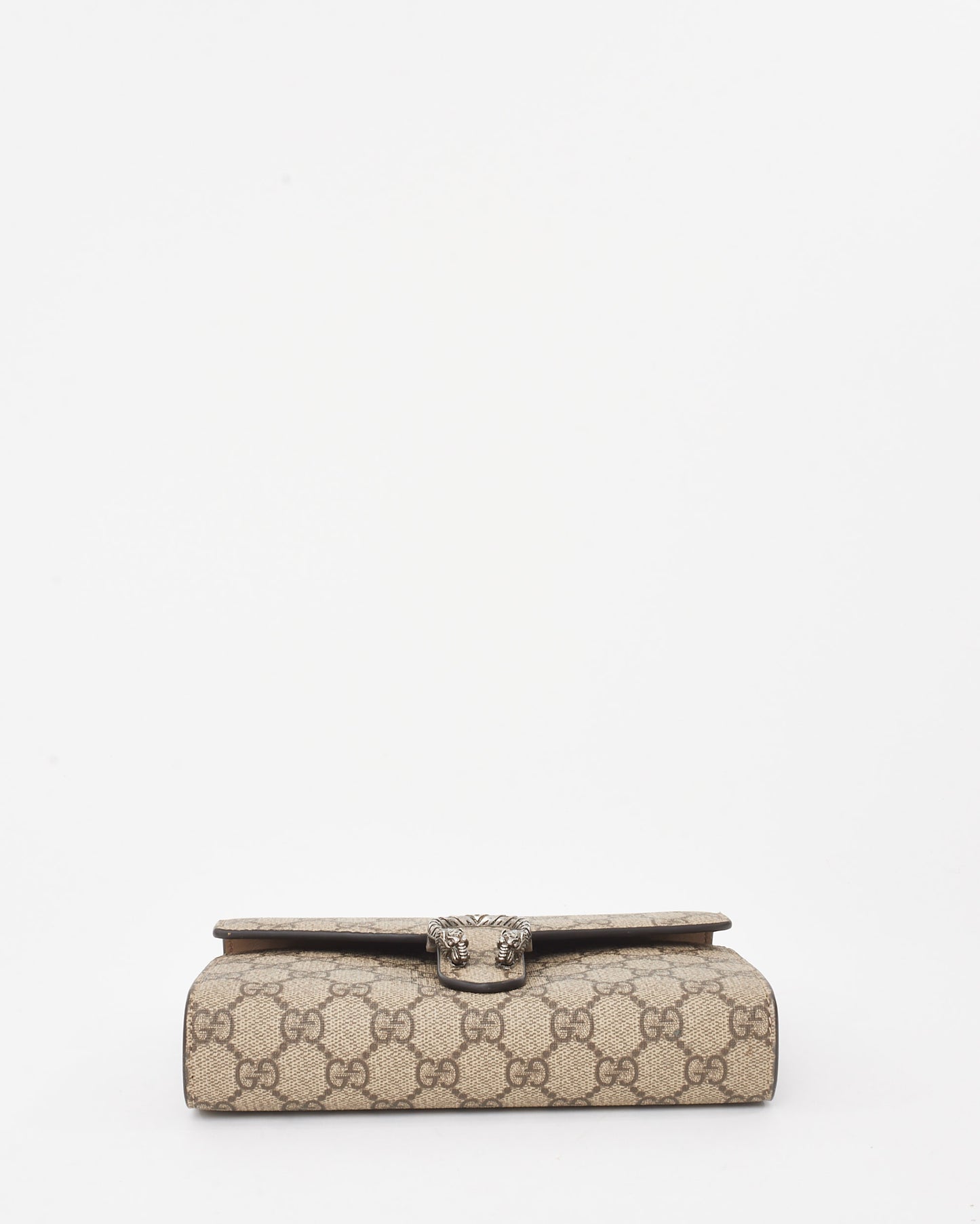 Gucci Beige & Ebony Monogram GG Supreme Canvas Dionysus WOC Crossbody Bag