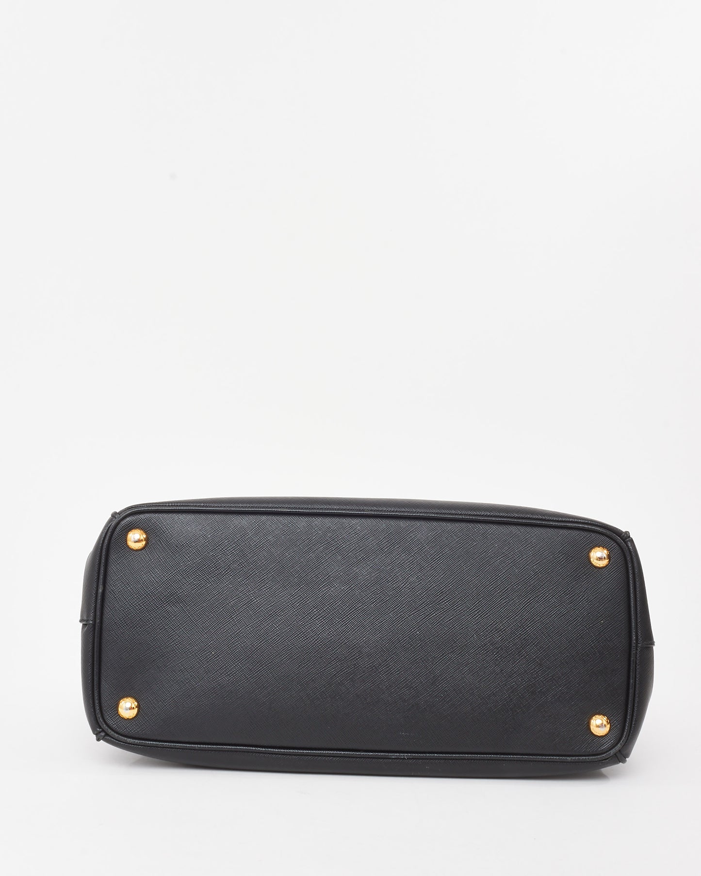 Prada Black Saffiano Lux Leather Double Zip Medium Galleria Tote