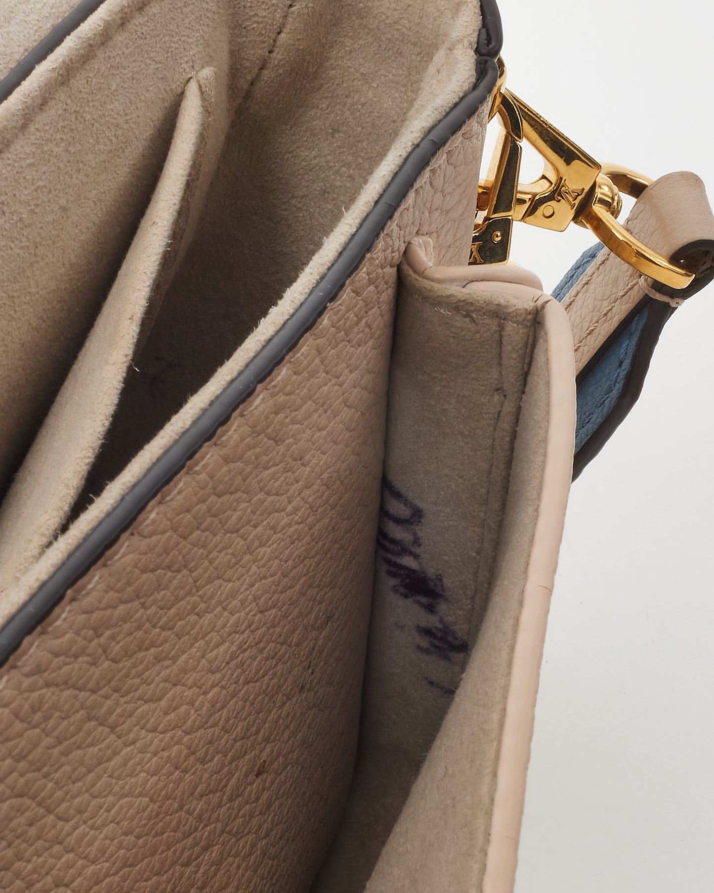 Louis Vuitton Greige Grained Leather Lockme Tender Crossbody Bag