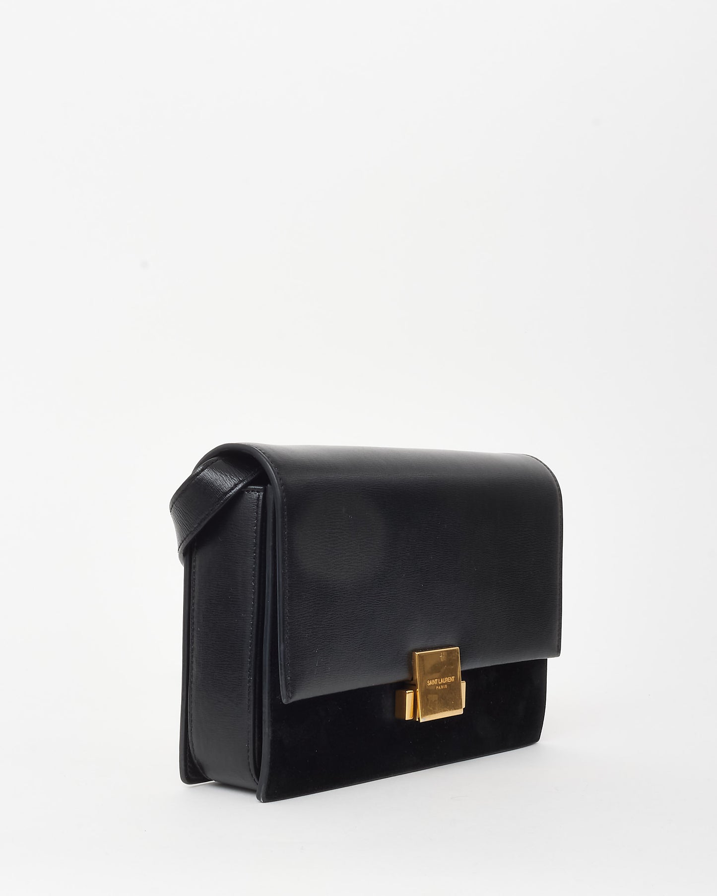 Saint Laurent Black Leather & Suede Medium Bellechasse Crossbody Bag