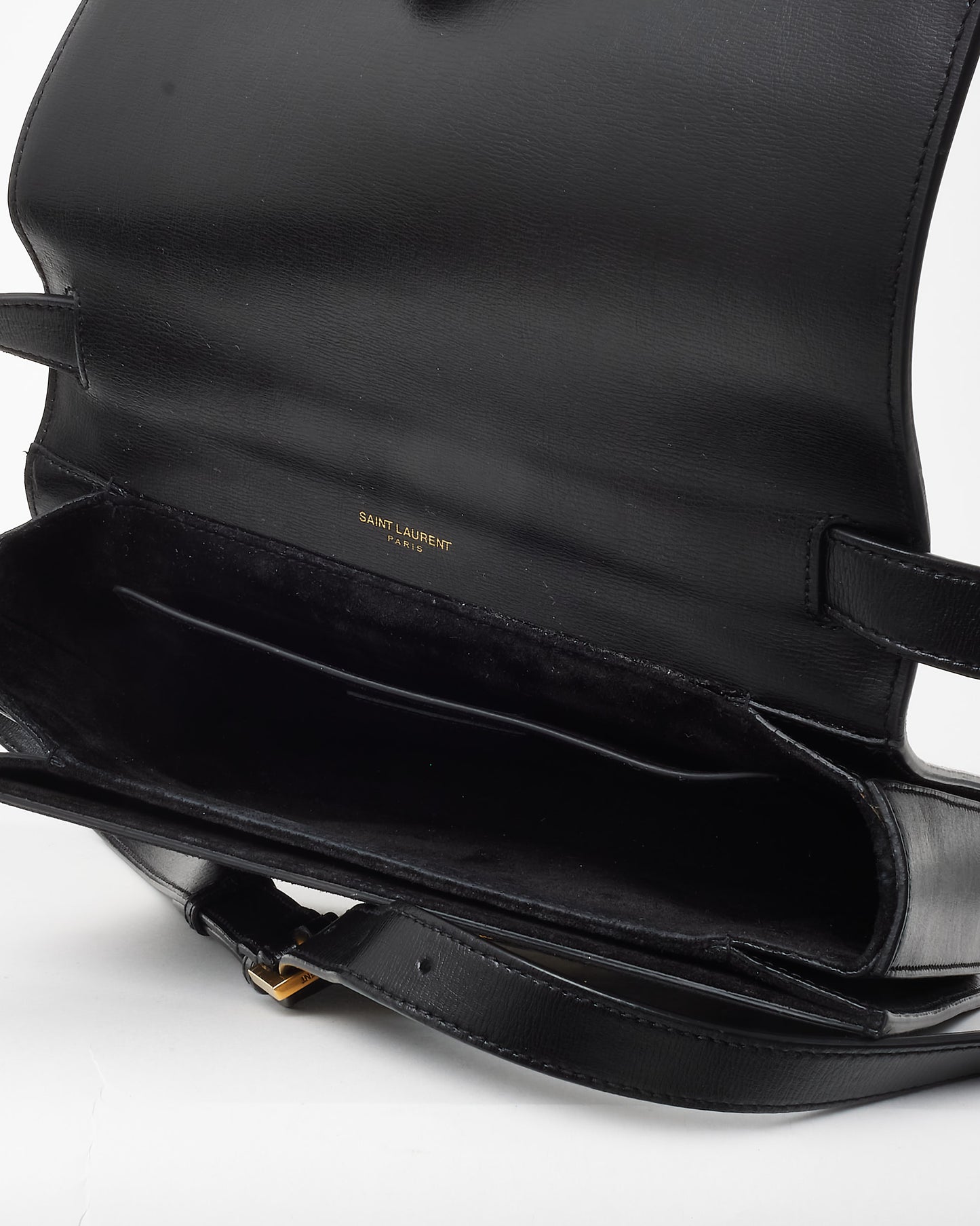 Saint Laurent Black Leather & Suede Medium Bellechasse Crossbody Bag