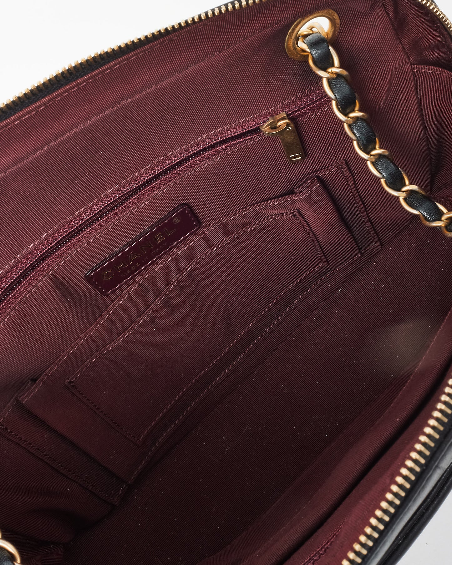 Chanel Black Chevron Quilted Calfskin Leather Camera Shoulder Bag