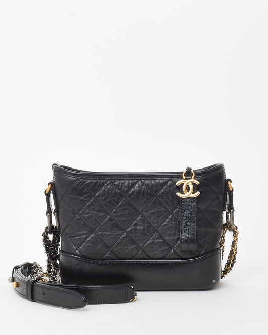 Chanel Black Quilted Leather Small Gabrielle Hobo Crossbody Bag