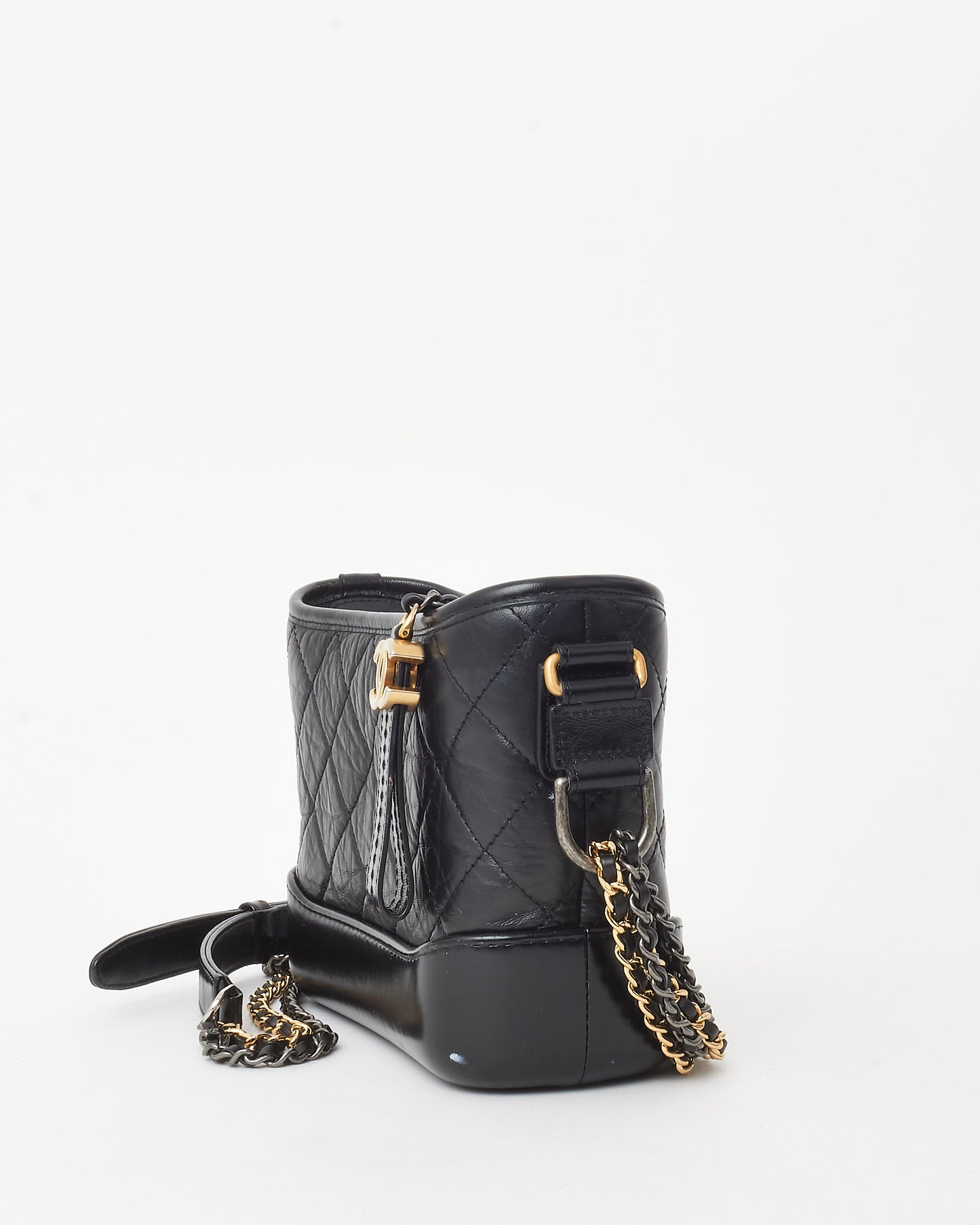 Chanel Black Quilted Leather Small Gabrielle Hobo Crossbody Bag