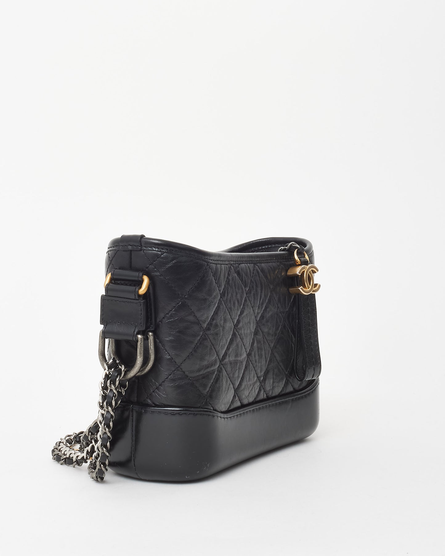 Chanel Black Quilted Leather Small Gabrielle Hobo Crossbody Bag