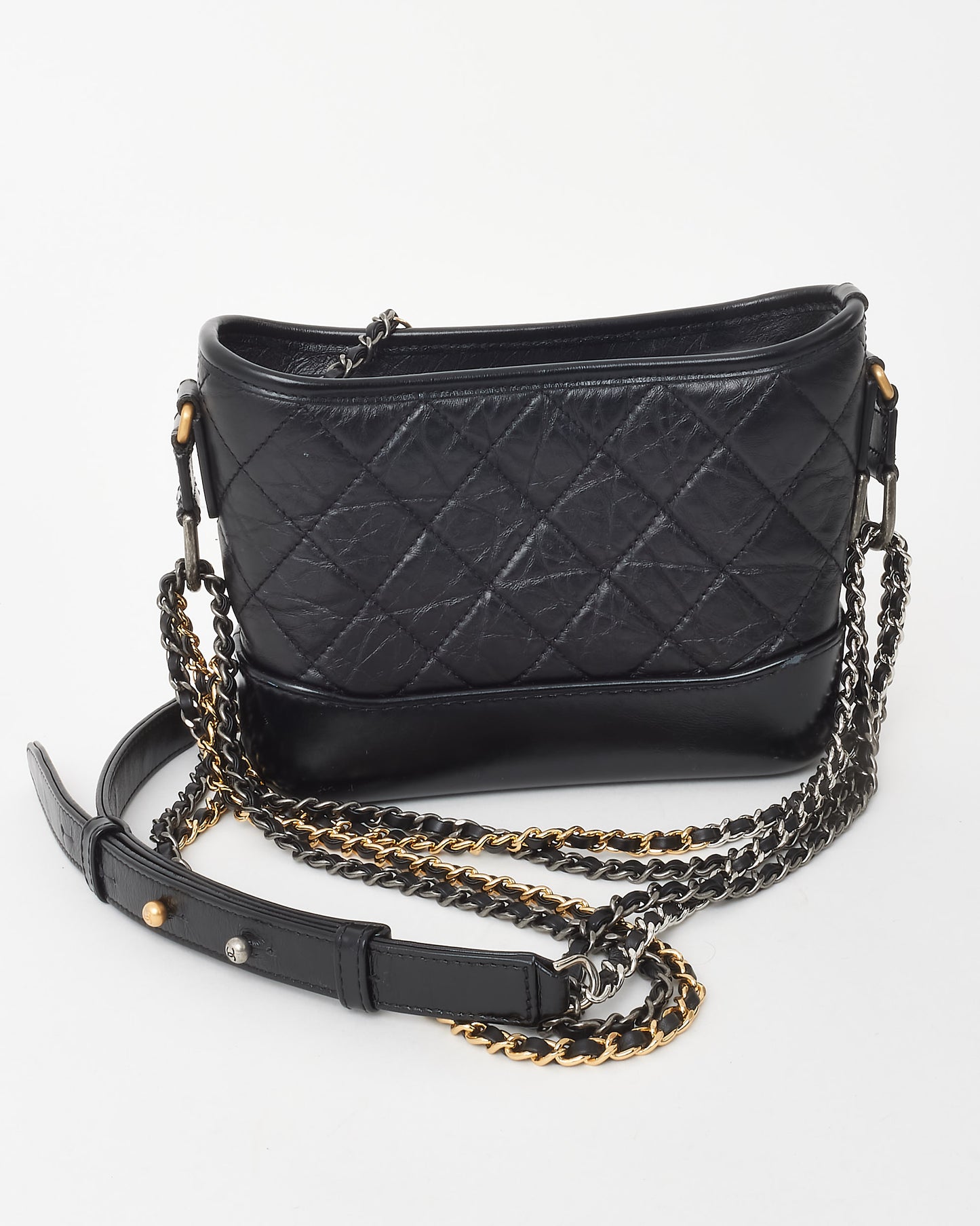 Chanel Black Quilted Leather Small Gabrielle Hobo Crossbody Bag
