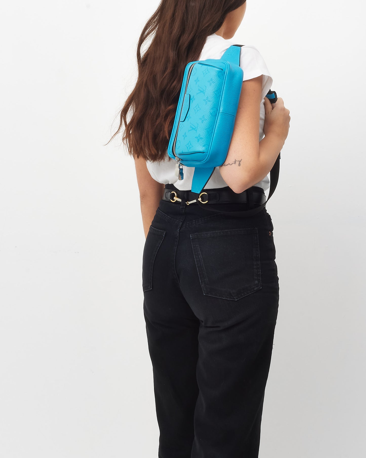 Louis Vuitton Blue Monogram Taigarama Leather Outdoor Belt Bag