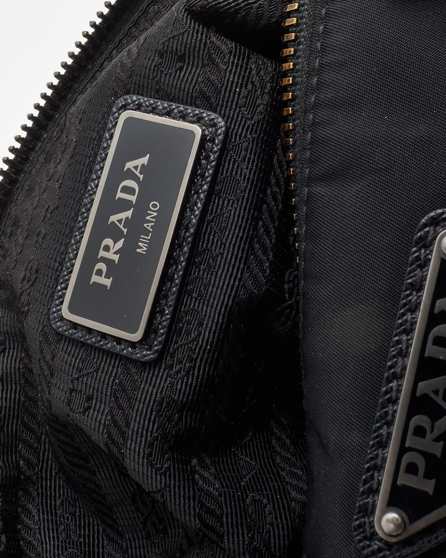 Prada Black Re-Nylon & Saffiano Leather Trim Square Zip Crossbody Bag
