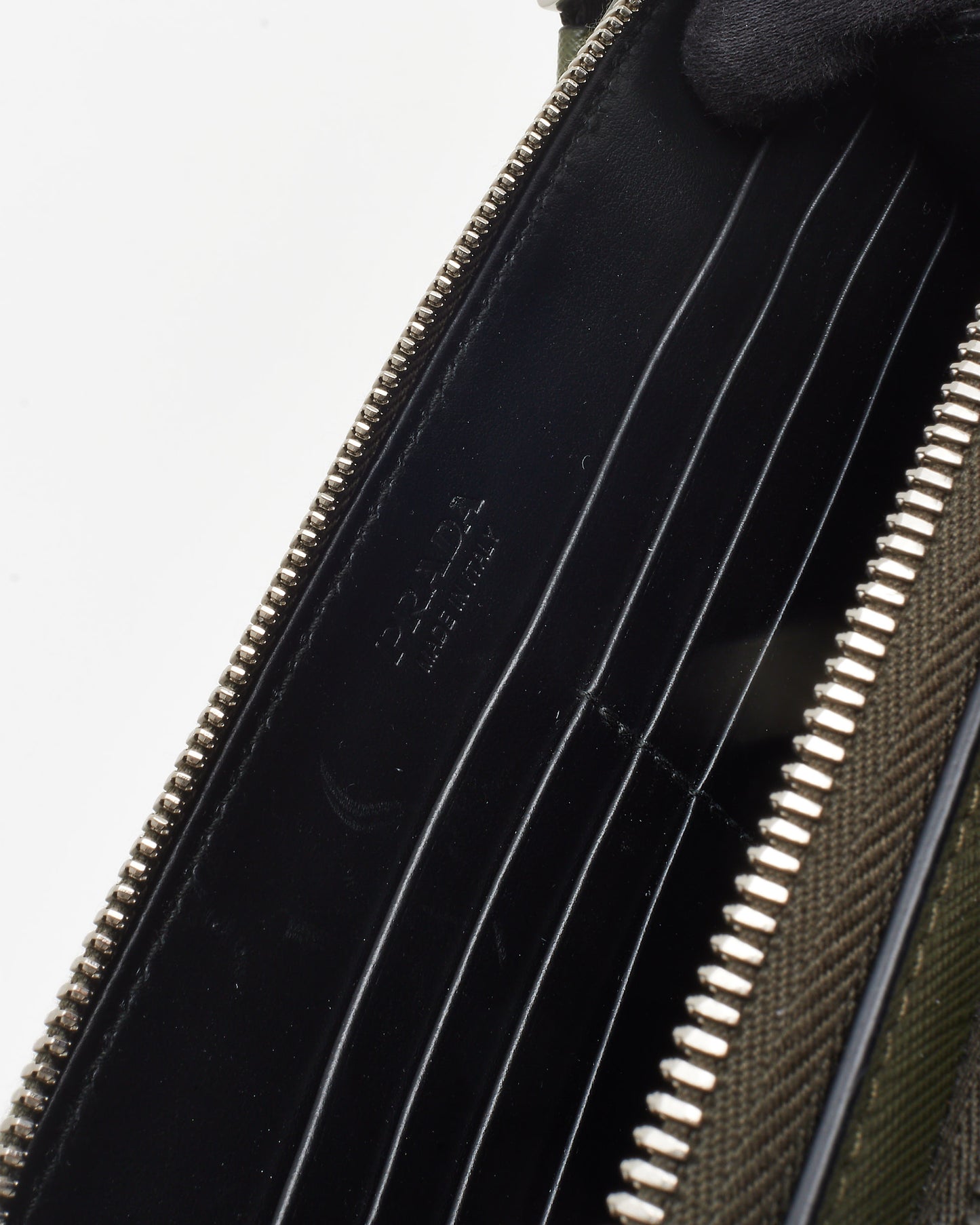 Prada Khaki Green Saffiano Leather Logo Belt Bag