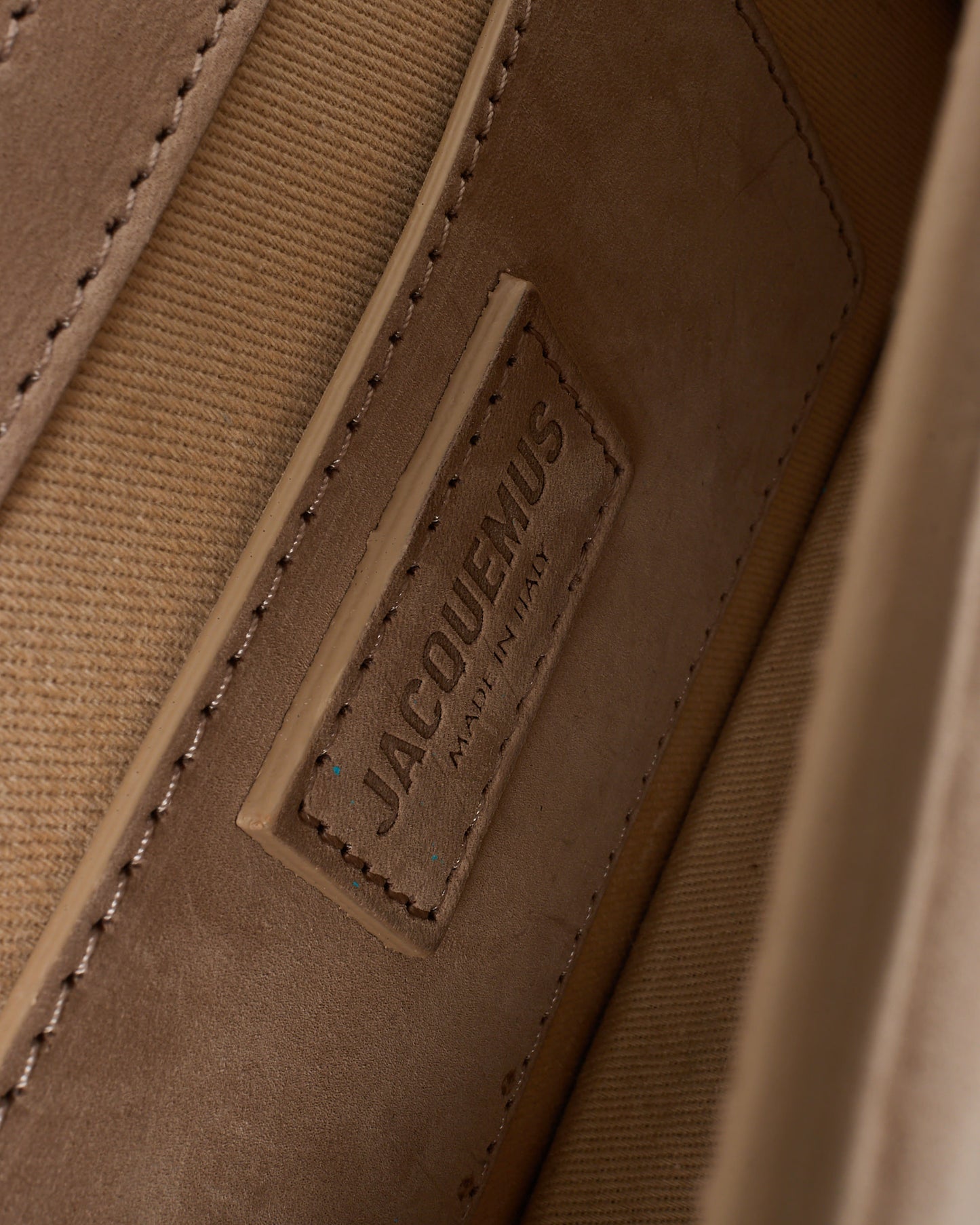 Jacquemus Beige Suede Le Bambino Top Handle Bag w/ Strap