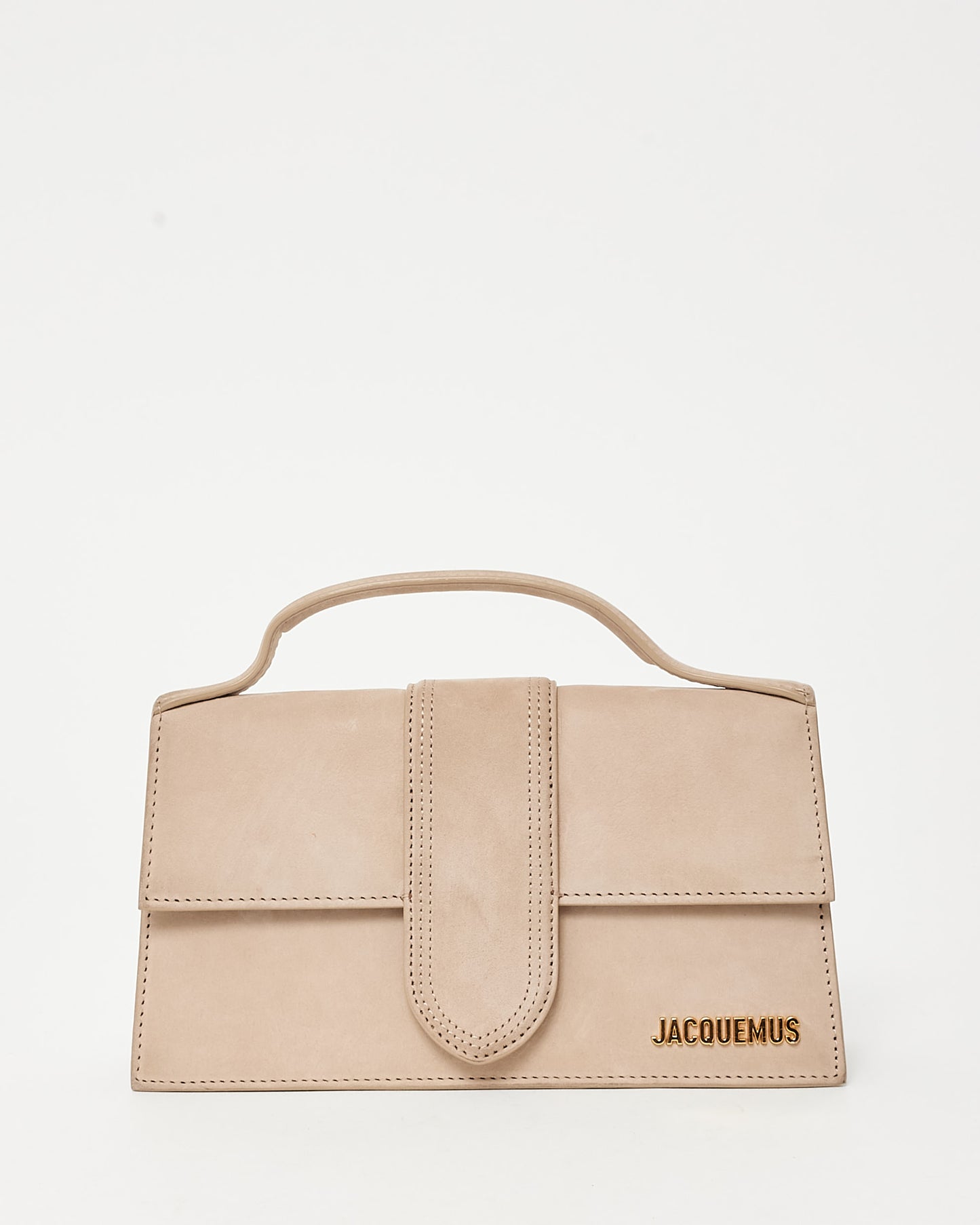 Jacquemus Beige Suede Le Bambino Top Handle Bag w/ Strap