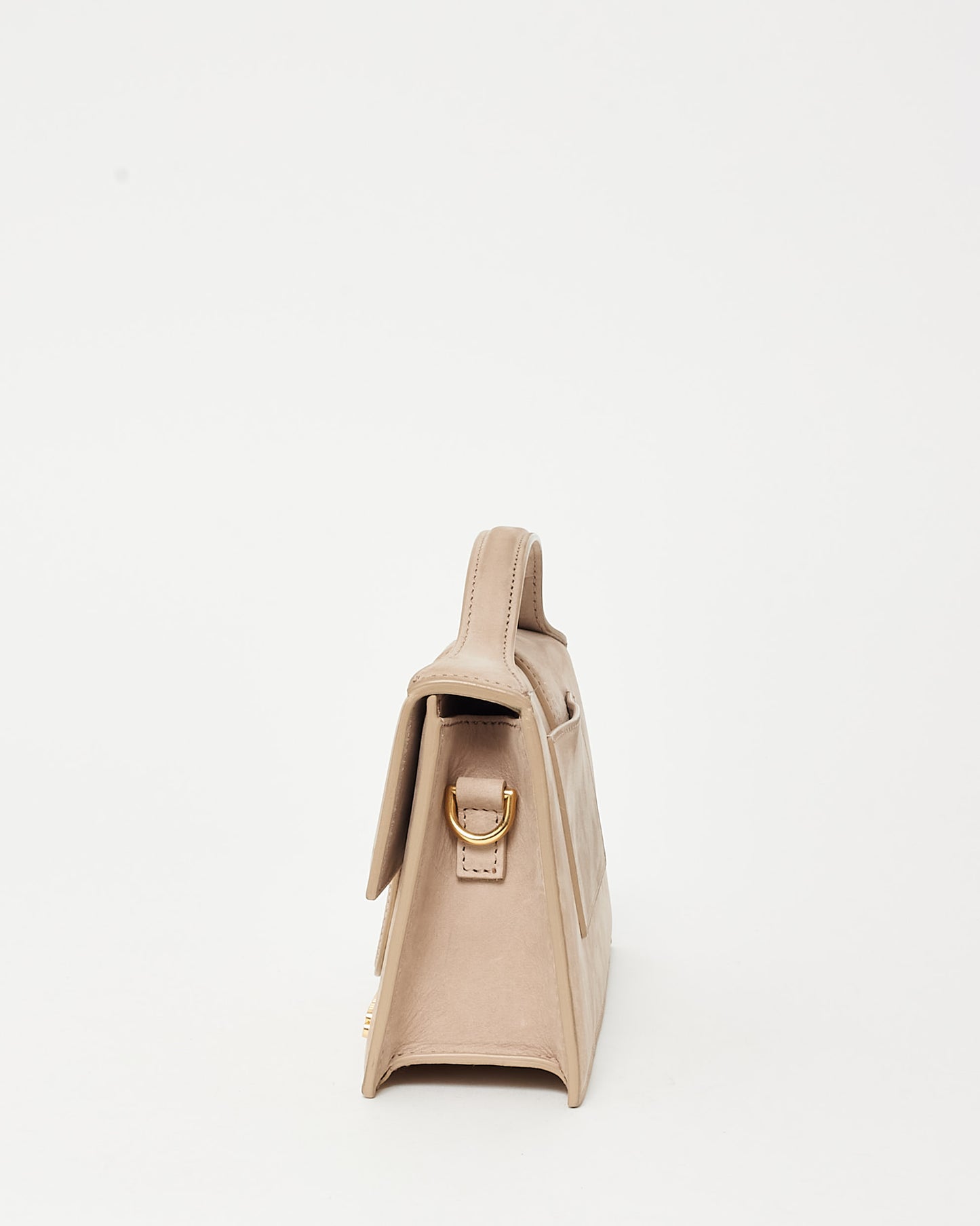 Jacquemus Beige Suede Le Bambino Top Handle Bag w/ Strap