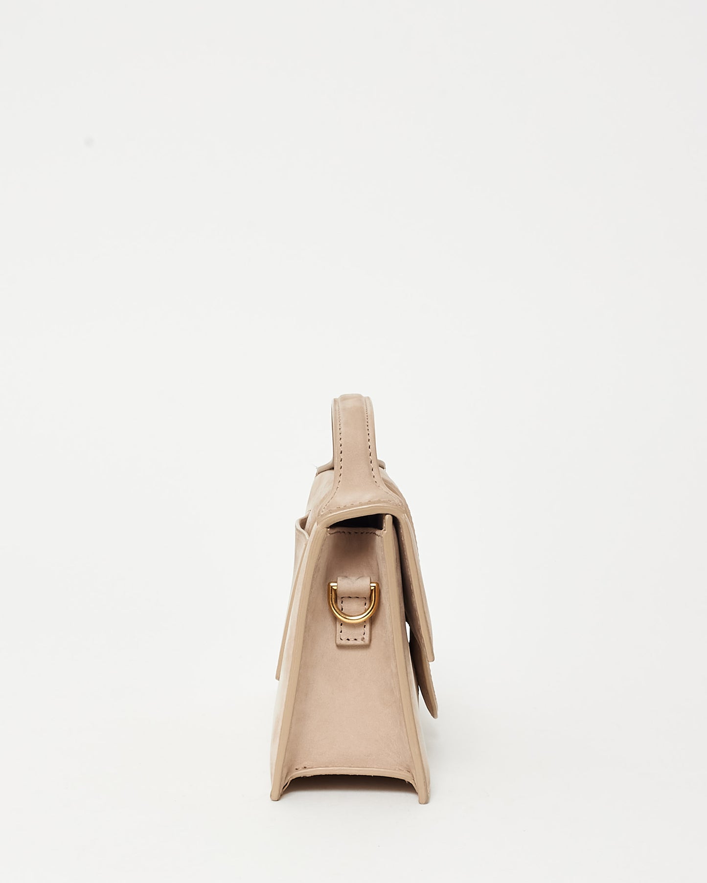 Jacquemus Beige Suede Le Bambino Top Handle Bag w/ Strap
