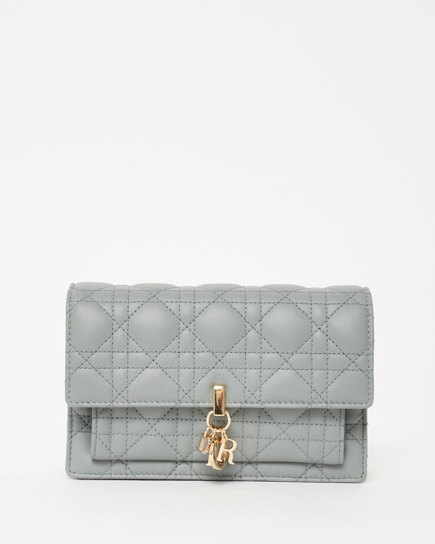 Dior Grey Cannage Lambskin Leather My Dior Daily Pouch Crossbody Bag