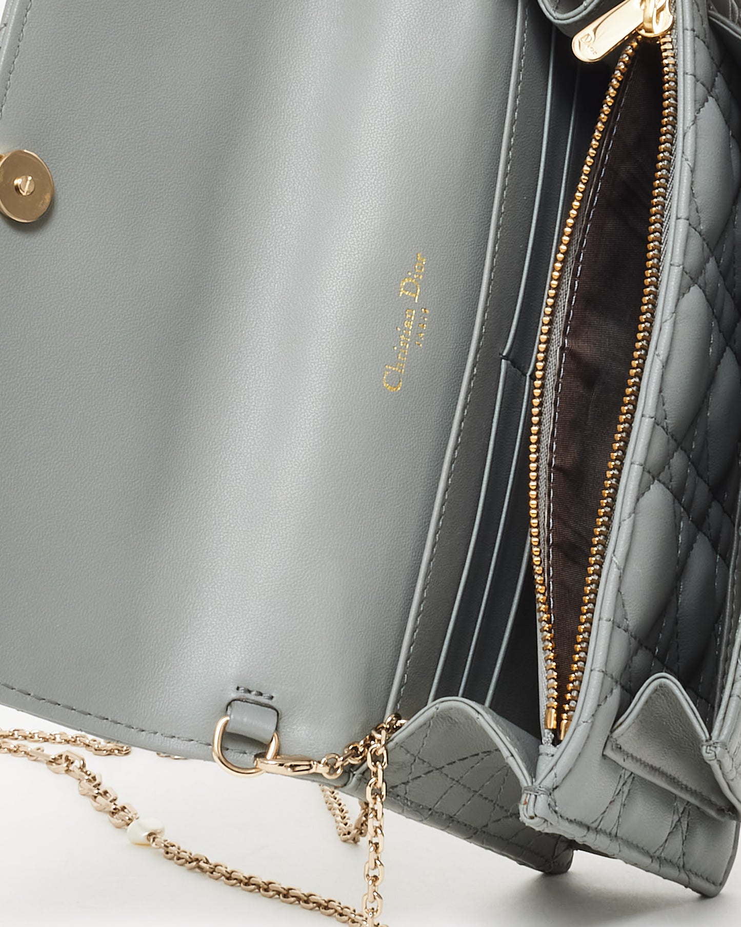 Dior Grey Cannage Lambskin Leather My Dior Daily Pouch Crossbody Bag