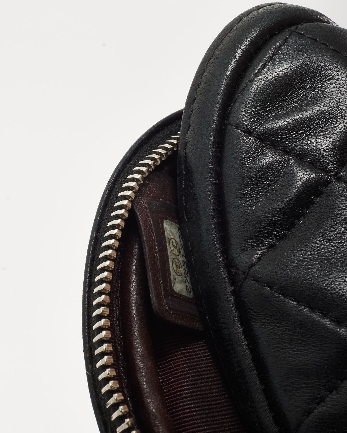 Chanel Black Lambskin CC Logo Round Coin Purse