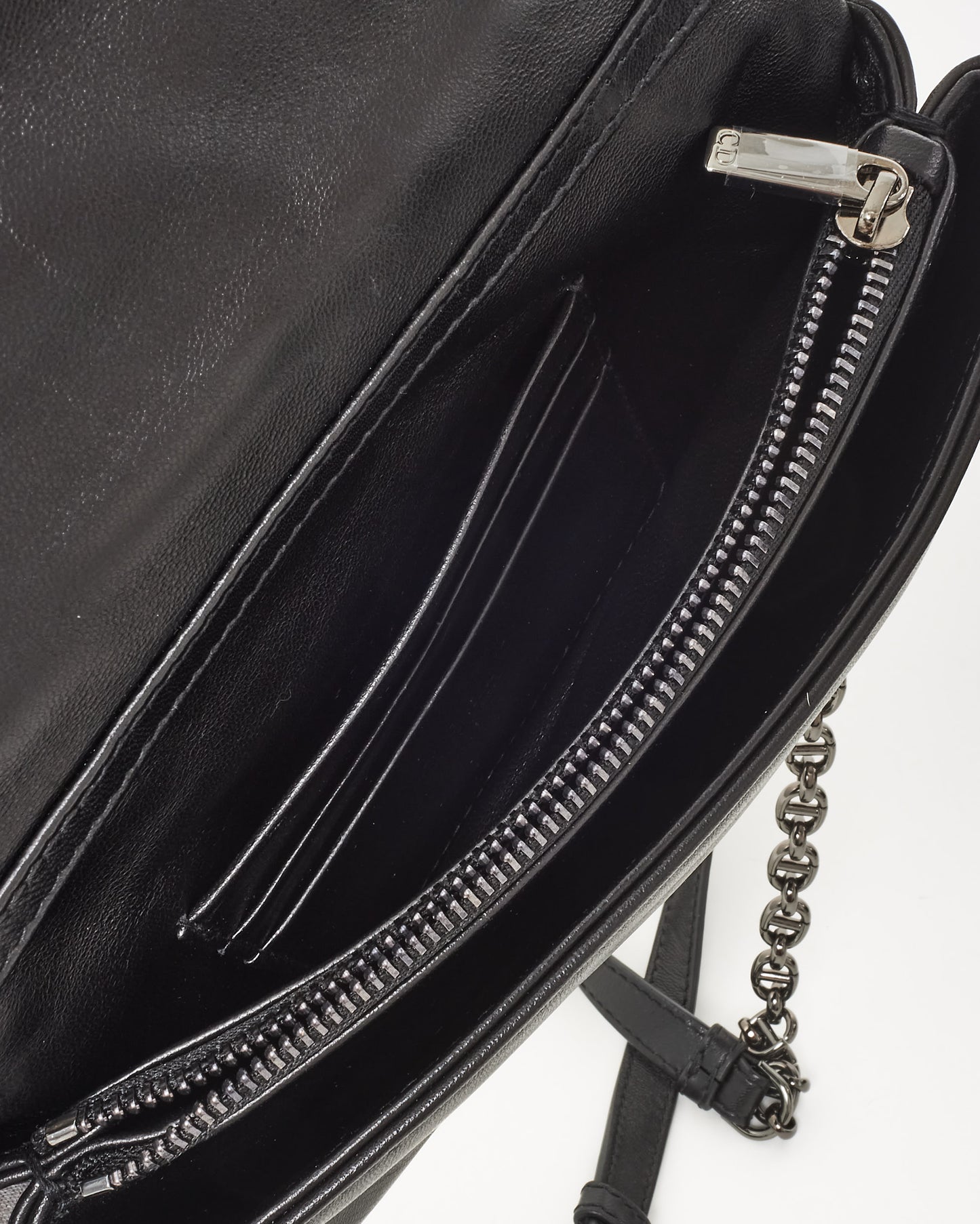 Dior Black Macrocannage Leather Mini Caro Crossbody Bag