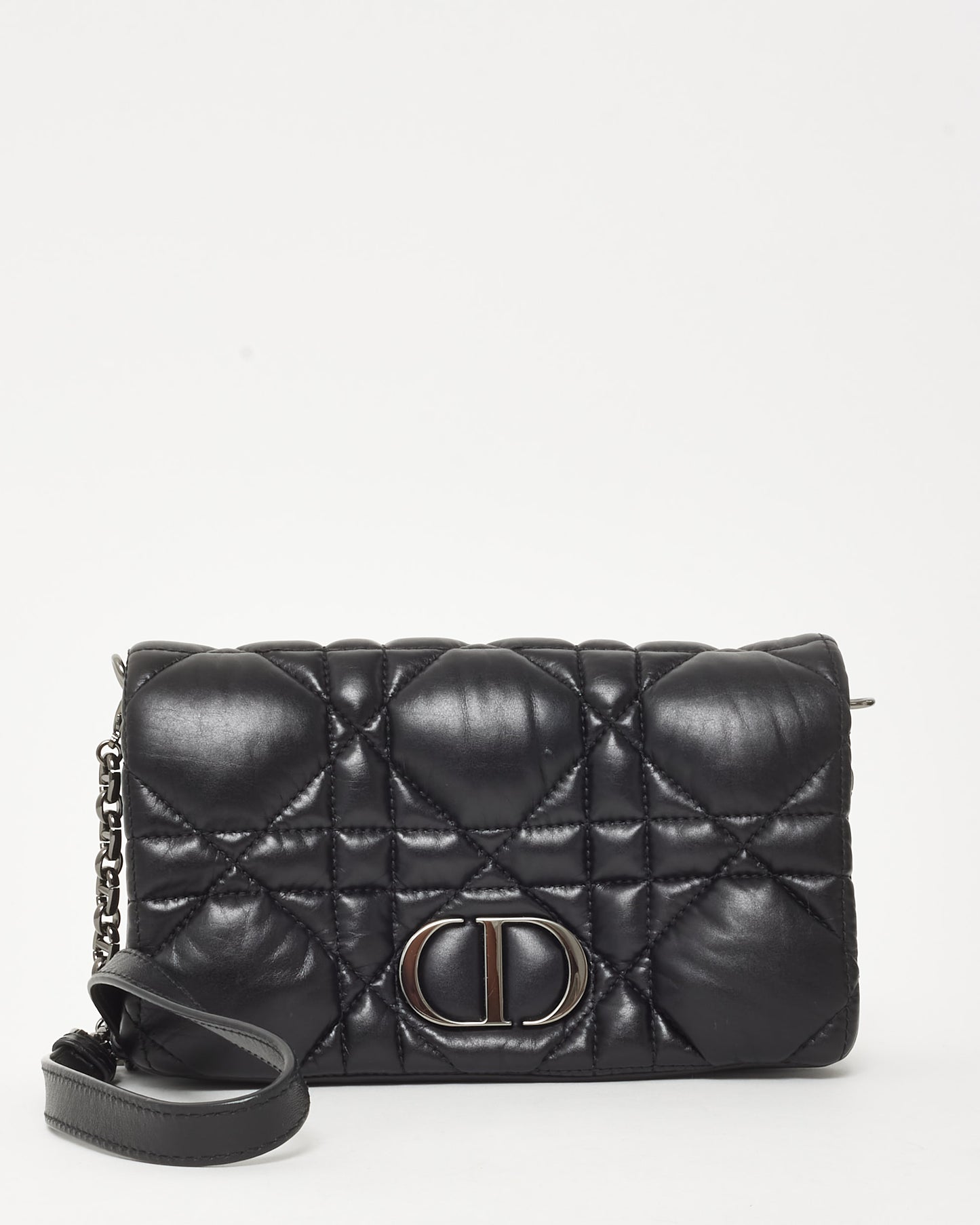 Dior Black Macrocannage Leather Mini Caro Crossbody Bag