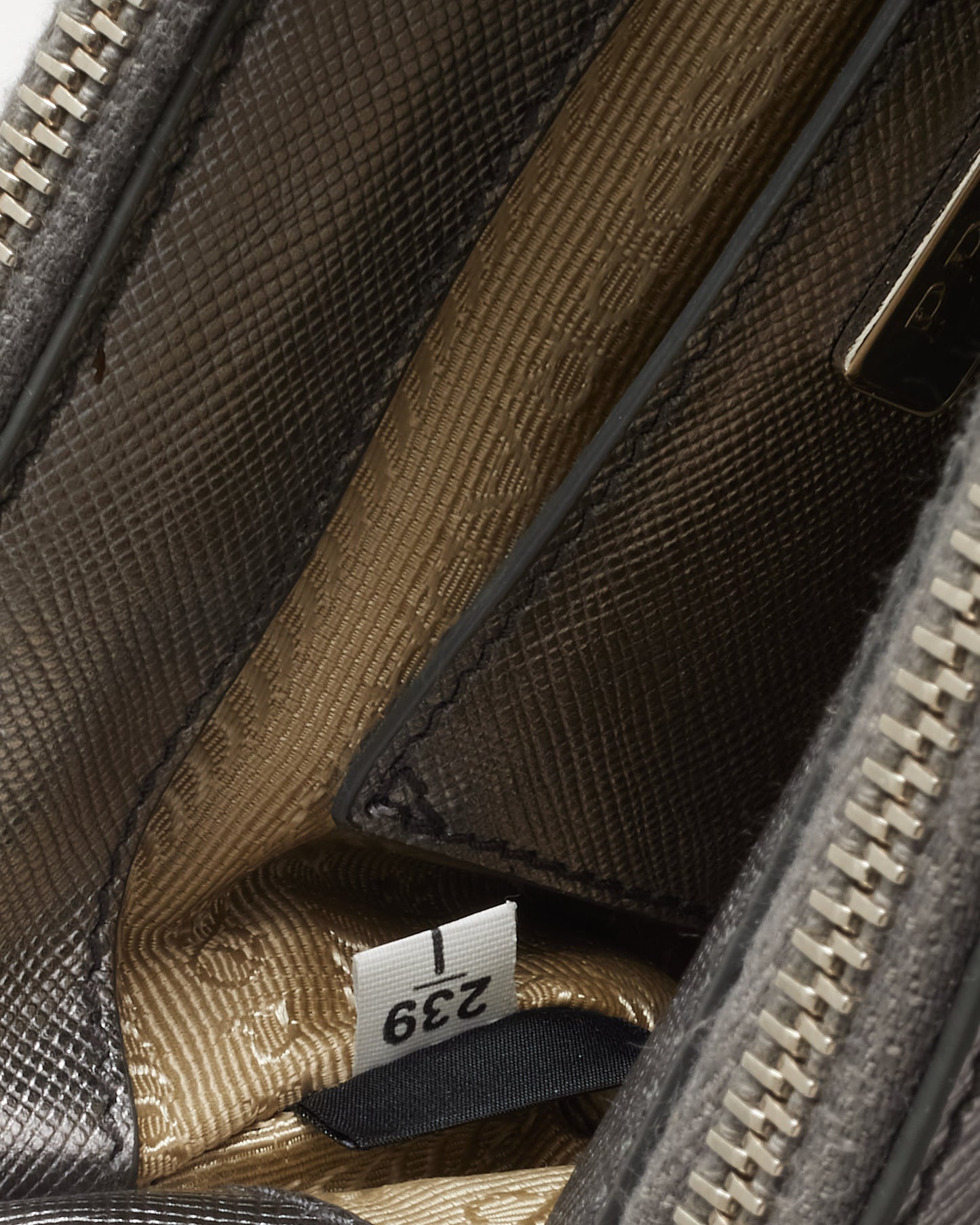 Prada Silver Saffiano Leather Micro Double Zip Galleria Tote