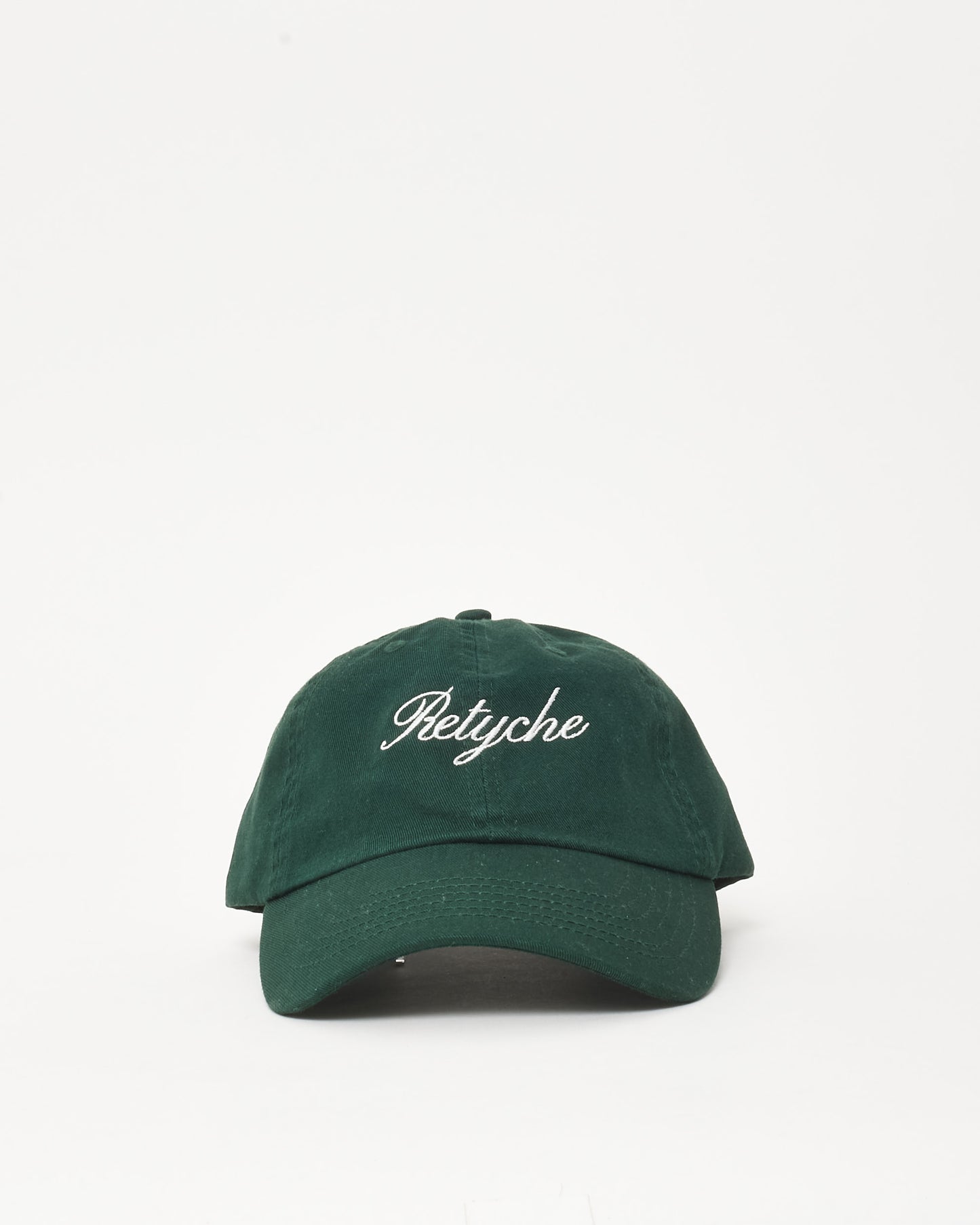 Retyche Green & White Cursive Logo Baseball Cap - O/S