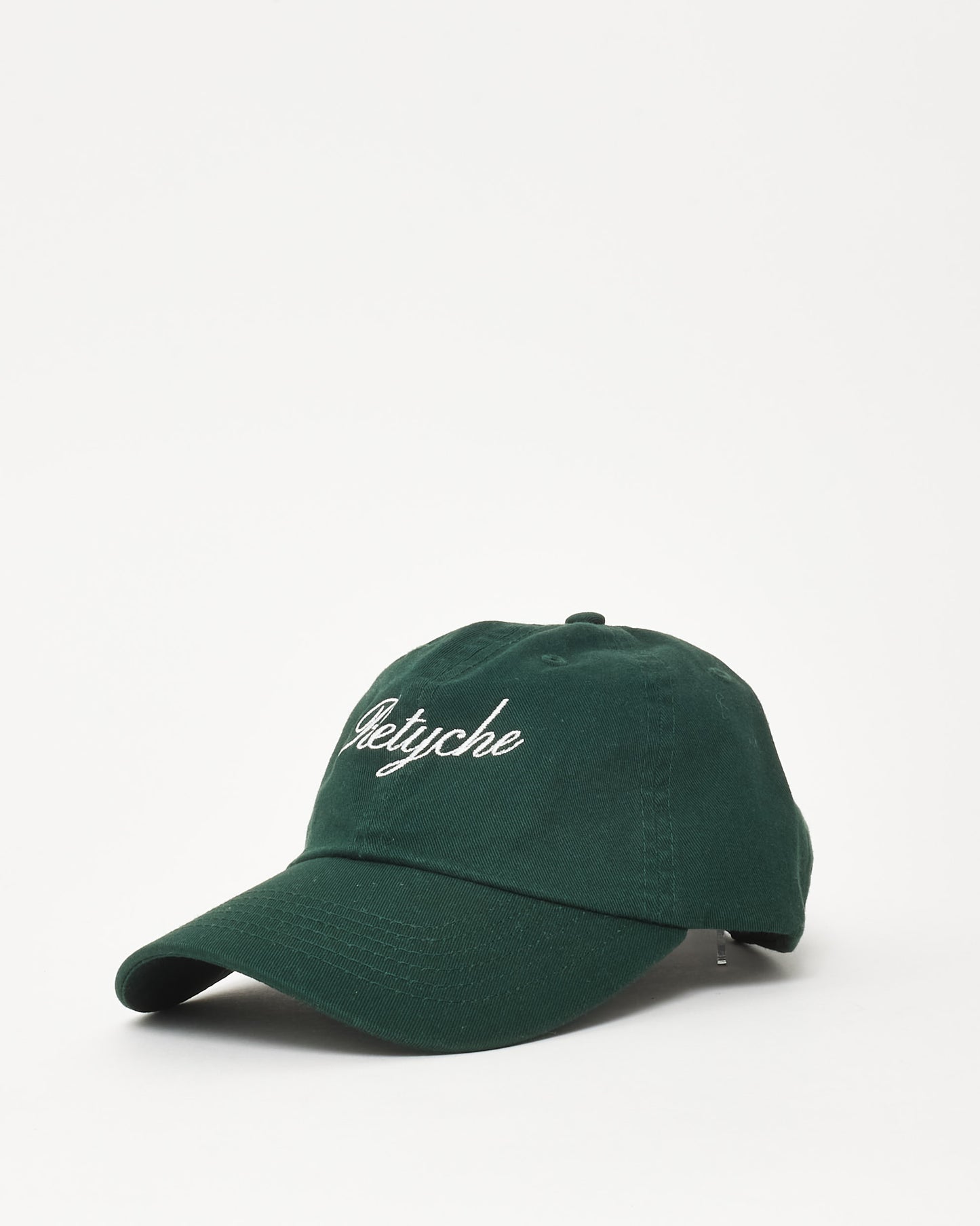 Retyche Green & White Cursive Logo Baseball Cap - O/S