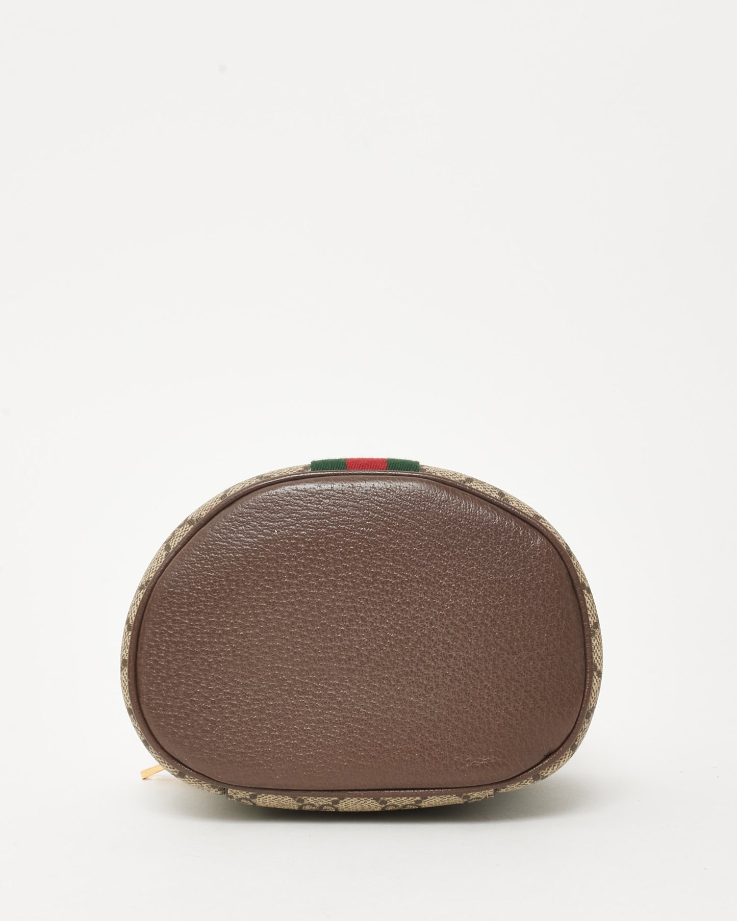 Gucci Beige & Brown Ebony GG Monogram Supreme Canvas Web Mini Vanity Bag