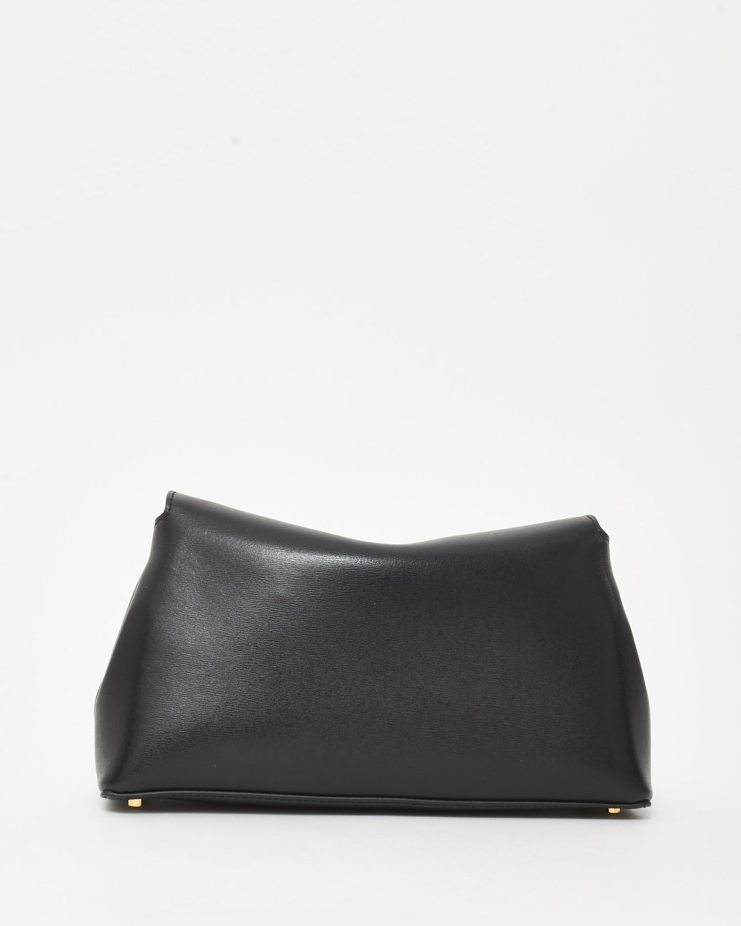 Totême Black Leather T-Lock Clutch Bag w/ Strap
