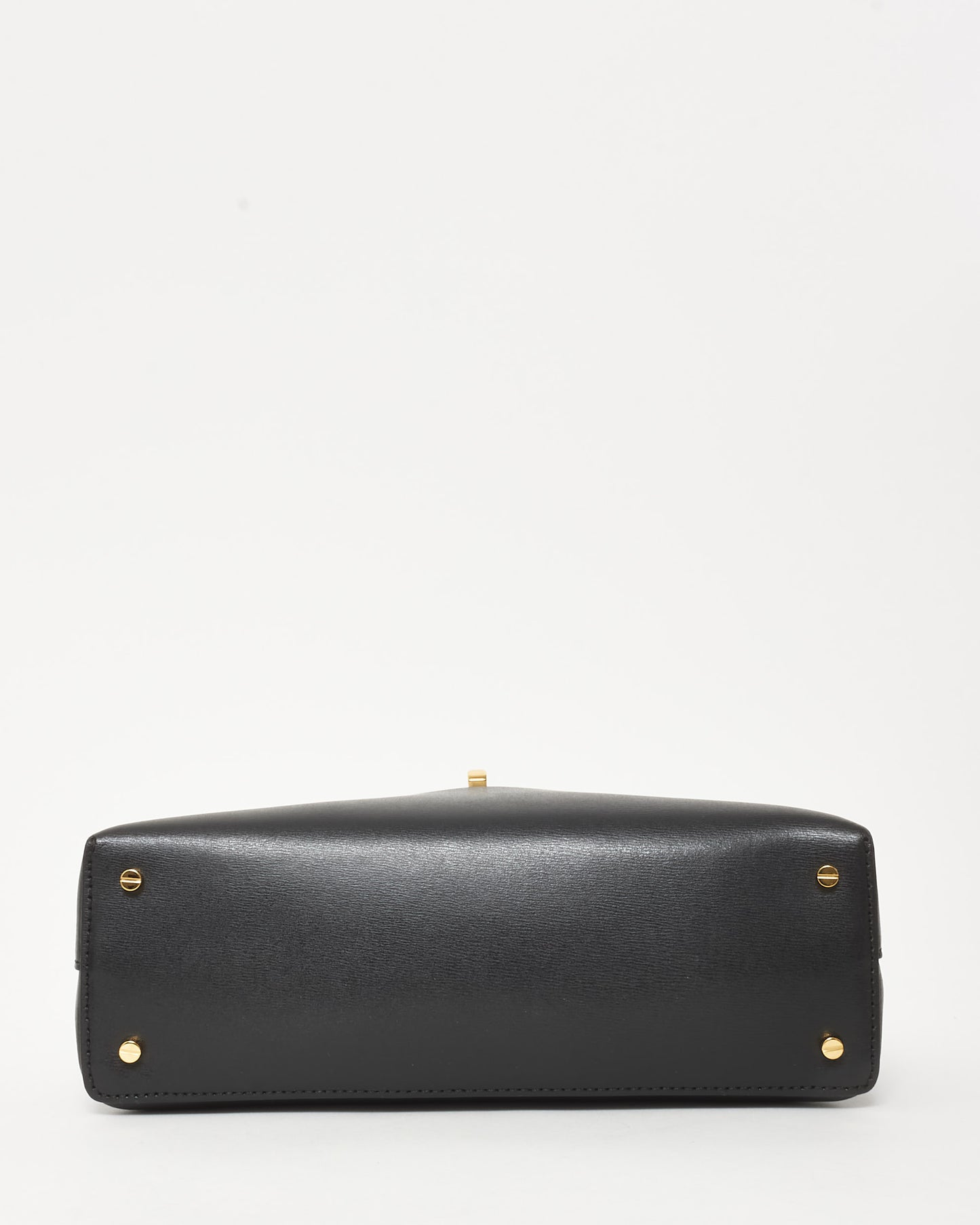 Totême Black Leather T-Lock Clutch Bag w/ Strap