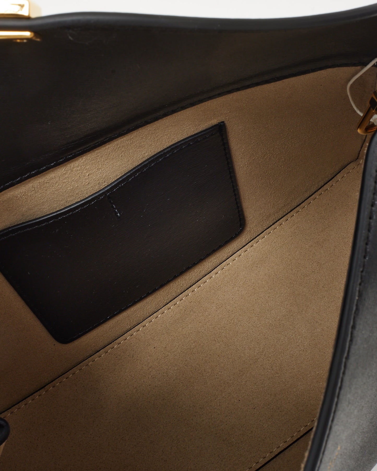 Totême Black Leather T-Lock Clutch Bag w/ Strap