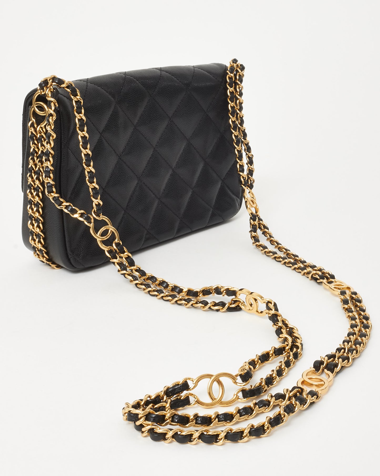Chanel Black Caviar Leather CC You Mini Flap Bag GHW