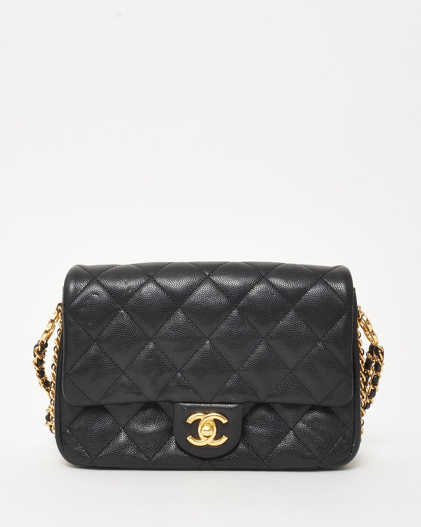 Chanel Black Caviar Leather CC You Mini Flap Bag GHW