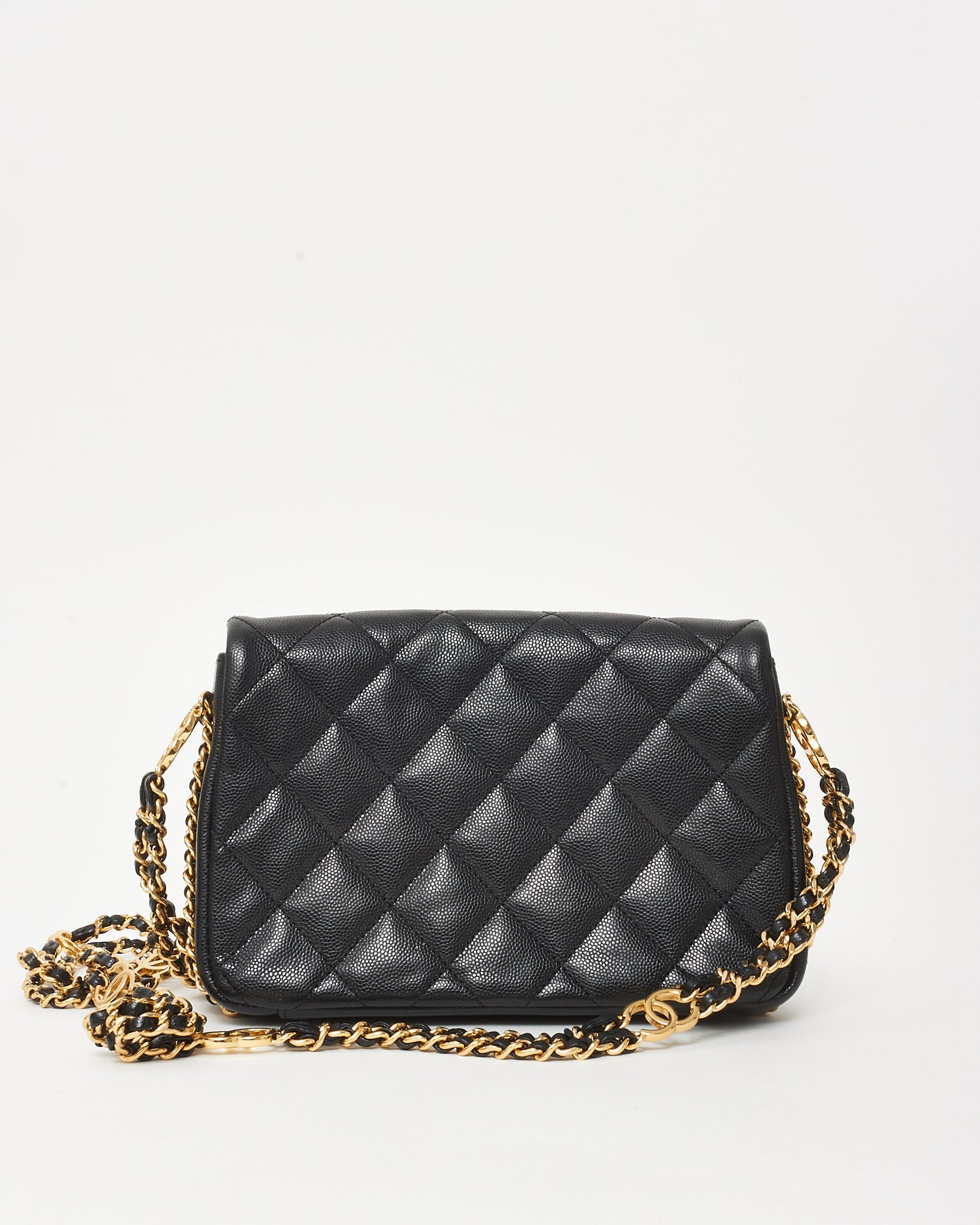 Chanel Black Caviar Leather CC You Mini Flap Bag GHW