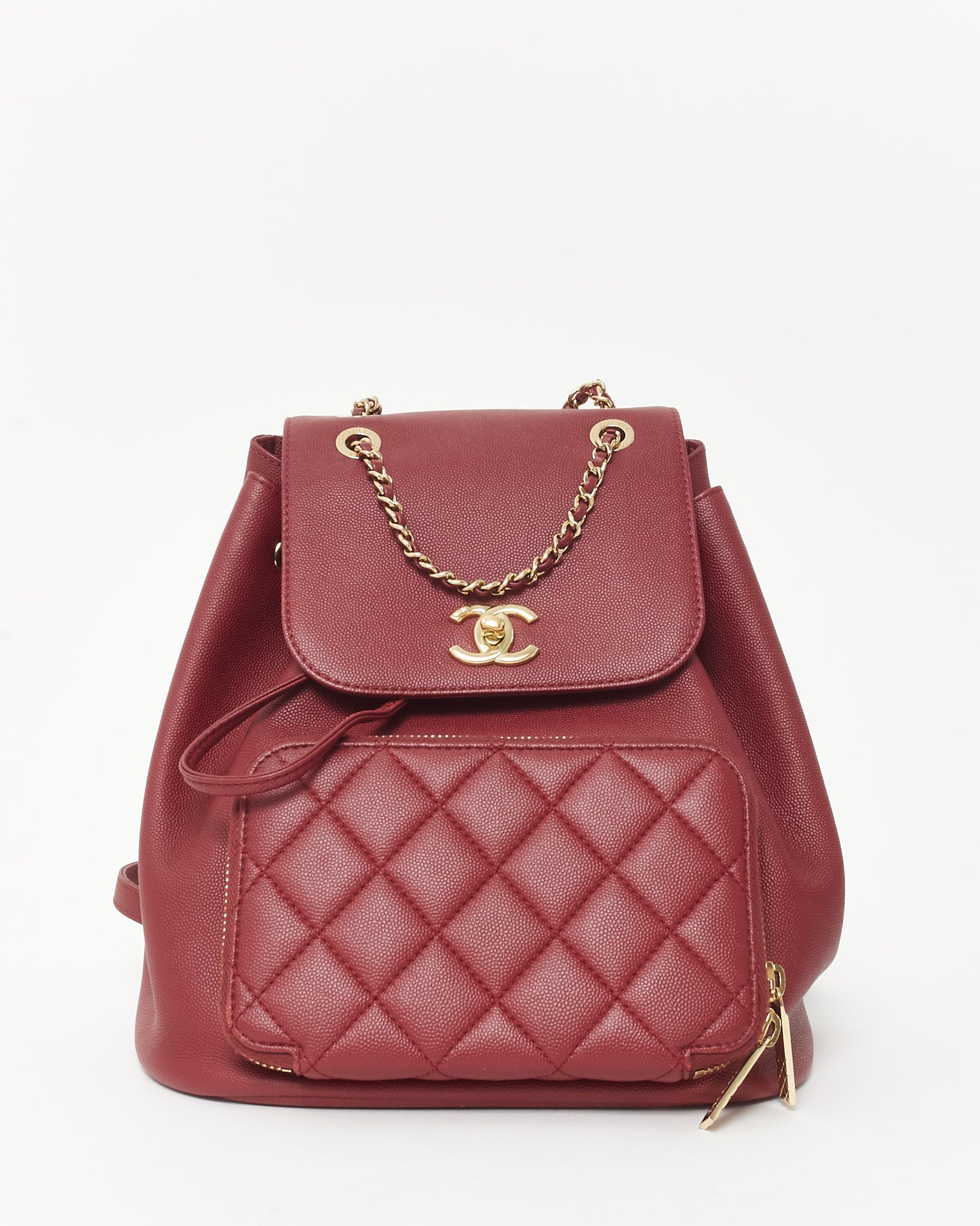 Chanel Burgundy Red Caviar Leather Mini Business Affinity Backpack GHW