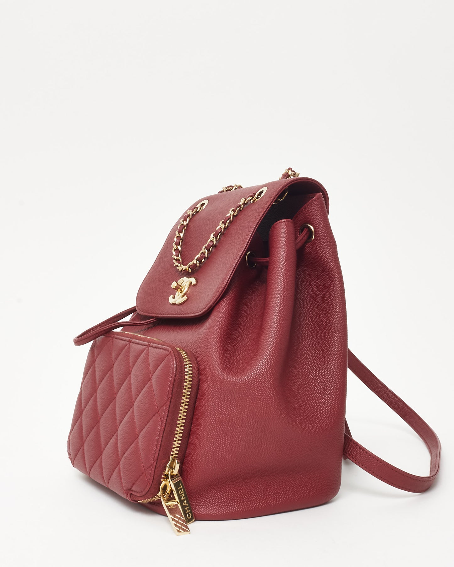 Chanel Burgundy Red Caviar Leather Mini Business Affinity Backpack GHW