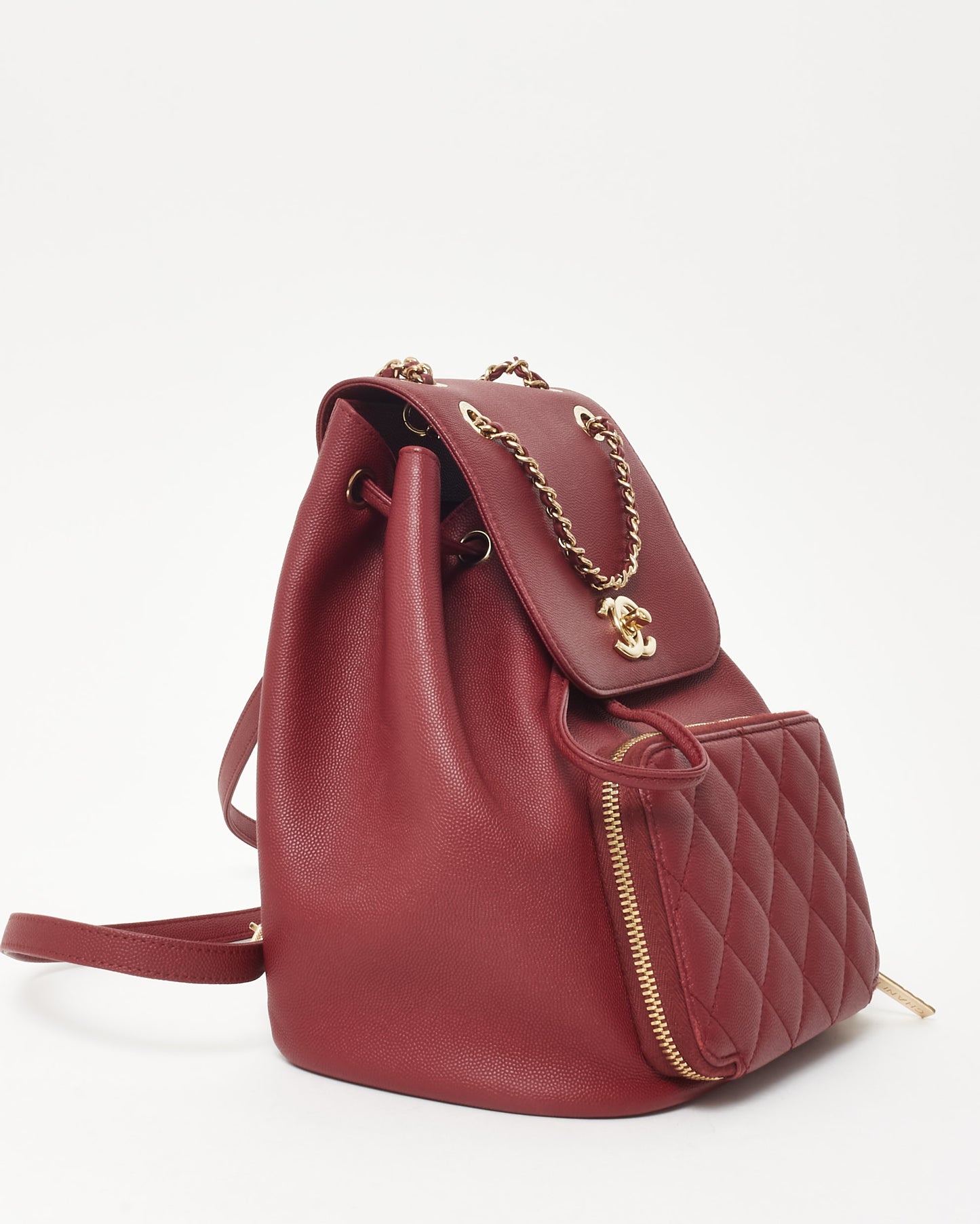 Chanel Burgundy Red Caviar Leather Mini Business Affinity Backpack GHW