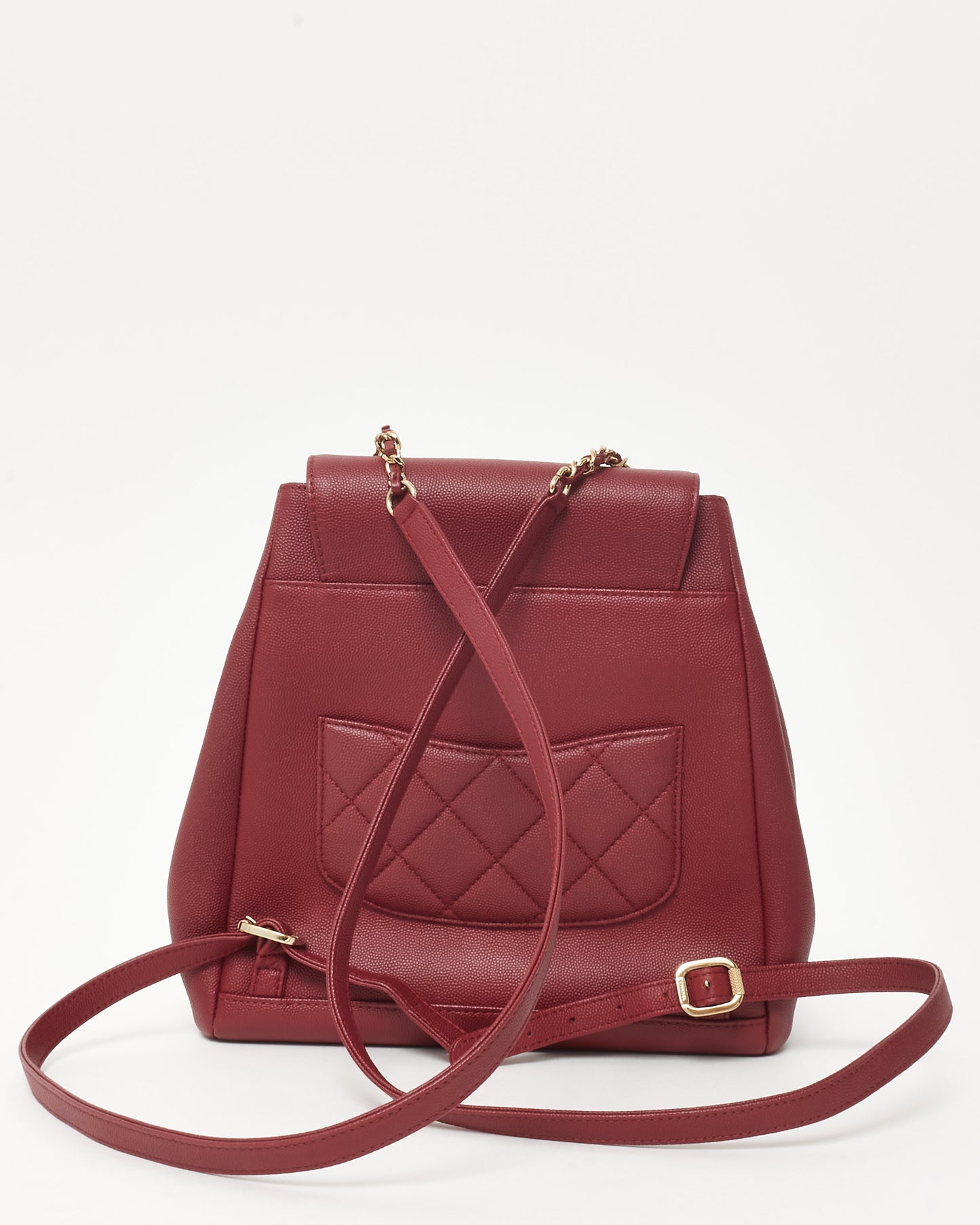 Chanel Burgundy Red Caviar Leather Mini Business Affinity Backpack GHW