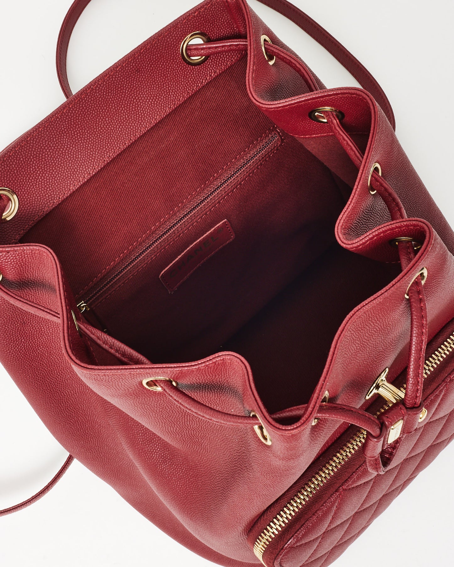 Chanel Burgundy Red Caviar Leather Mini Business Affinity Backpack GHW